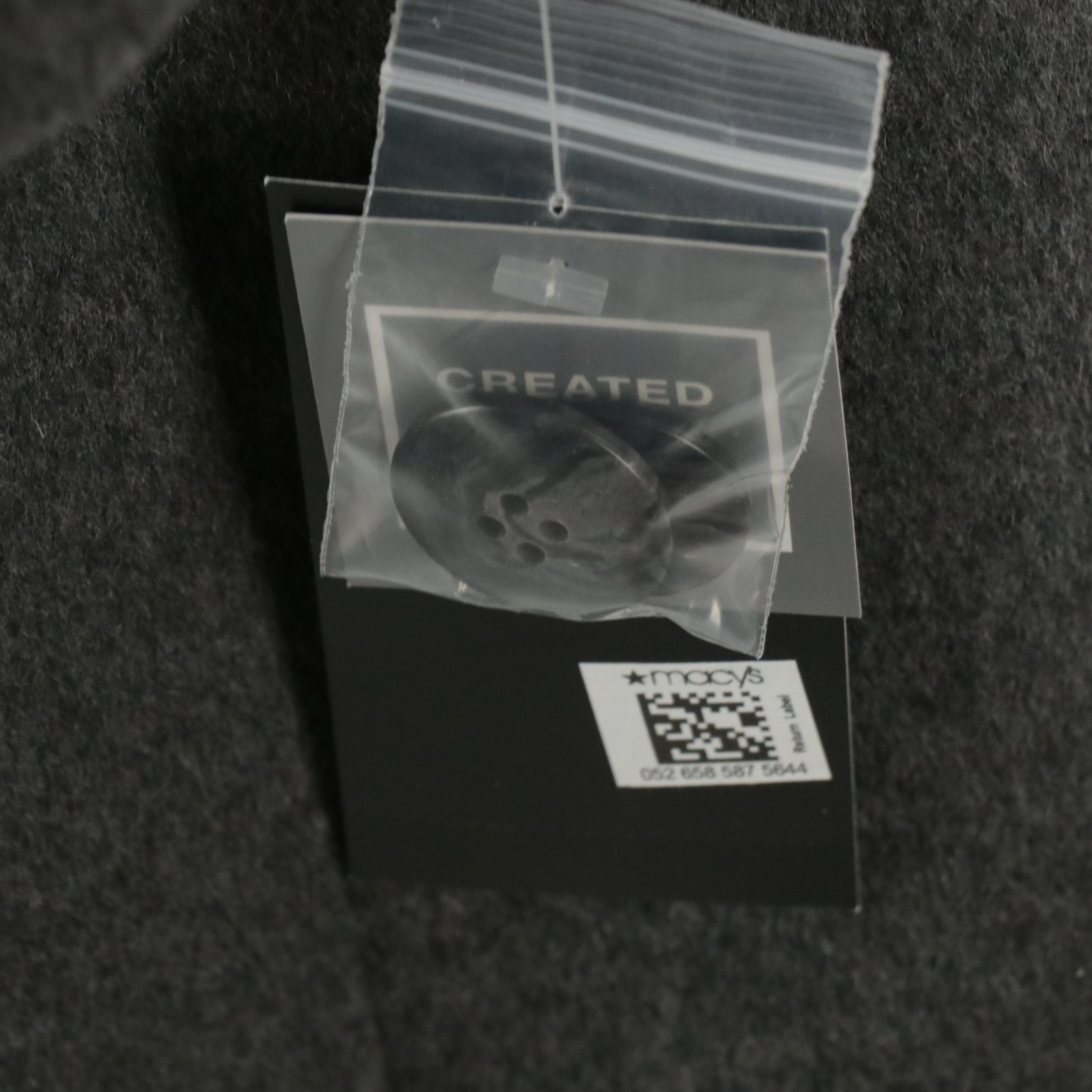 Lauren Ralph Lauren Dark Gray Wool Faux Fur Trimmed Midi Button-Front Coat