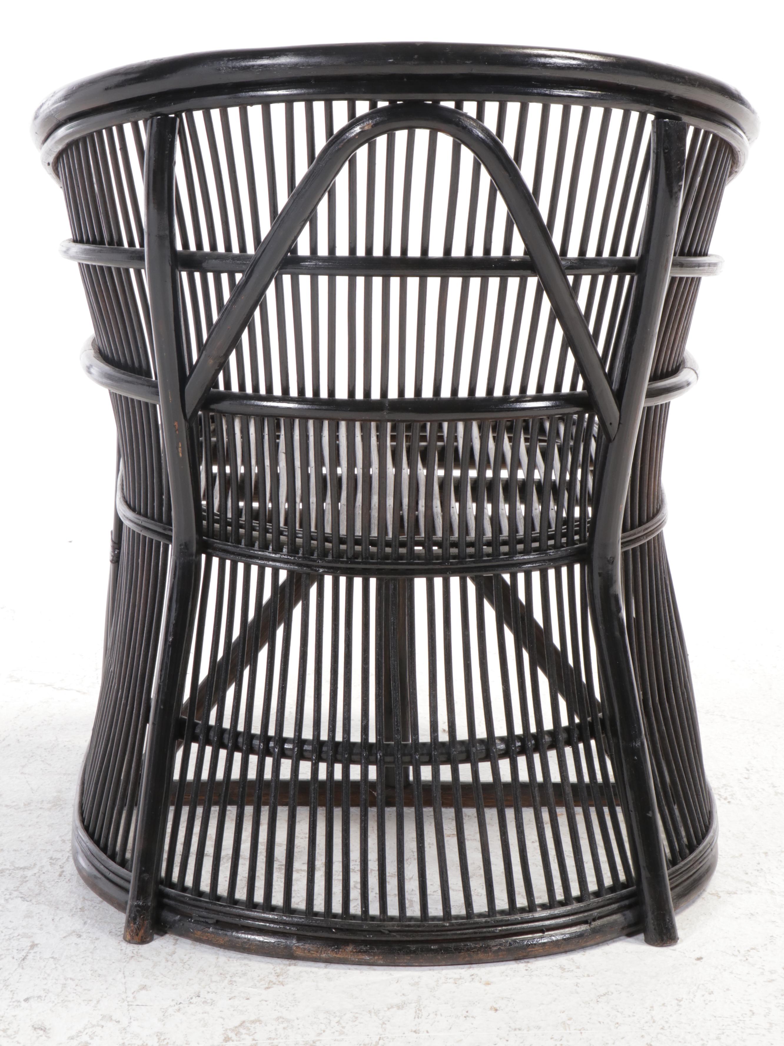 Painted Rattan Armchair