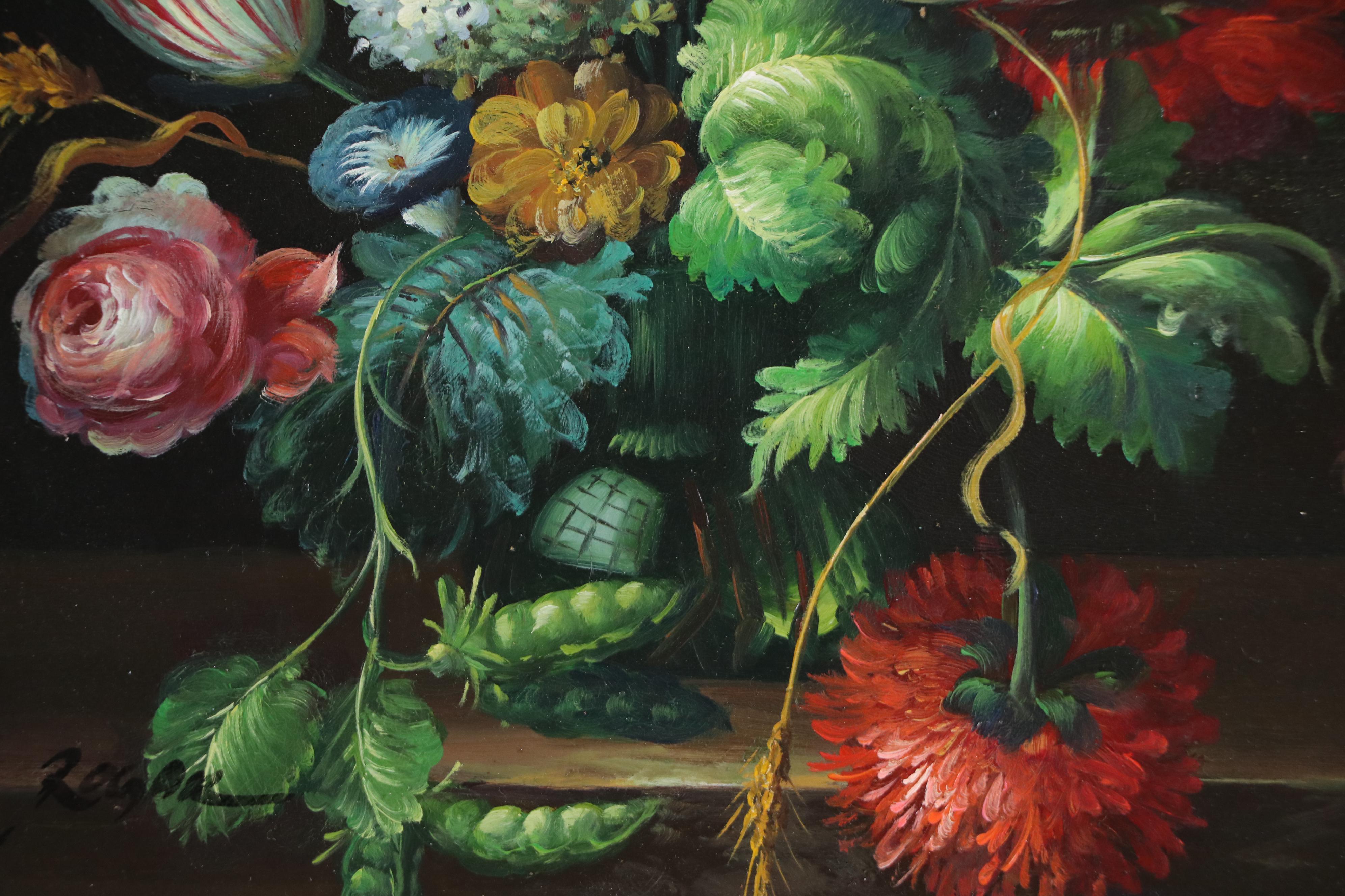 Dutch Style Floral Still Life Oil Painting, 21st Century