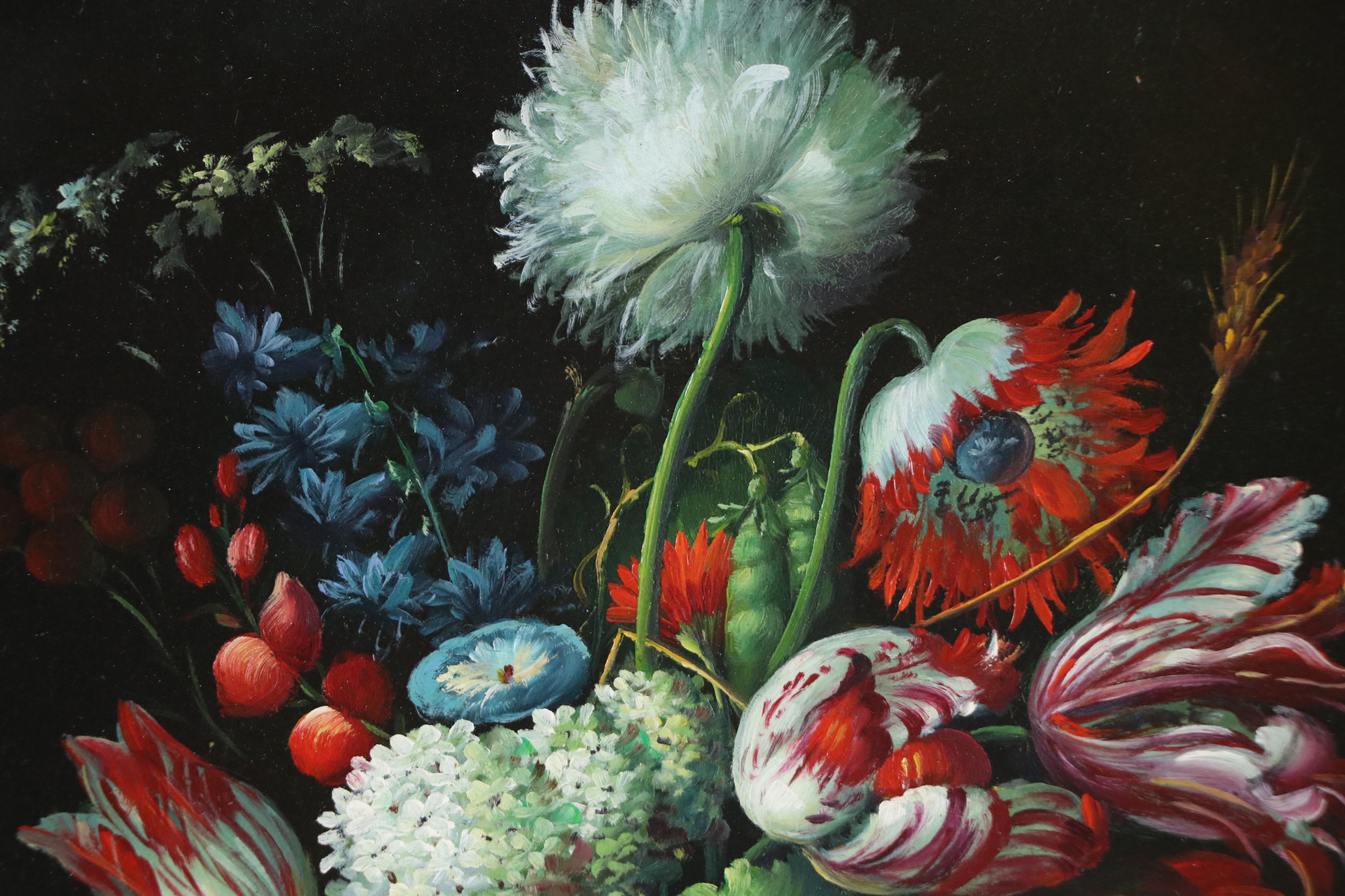 Dutch Style Floral Still Life Oil Painting, 21st Century