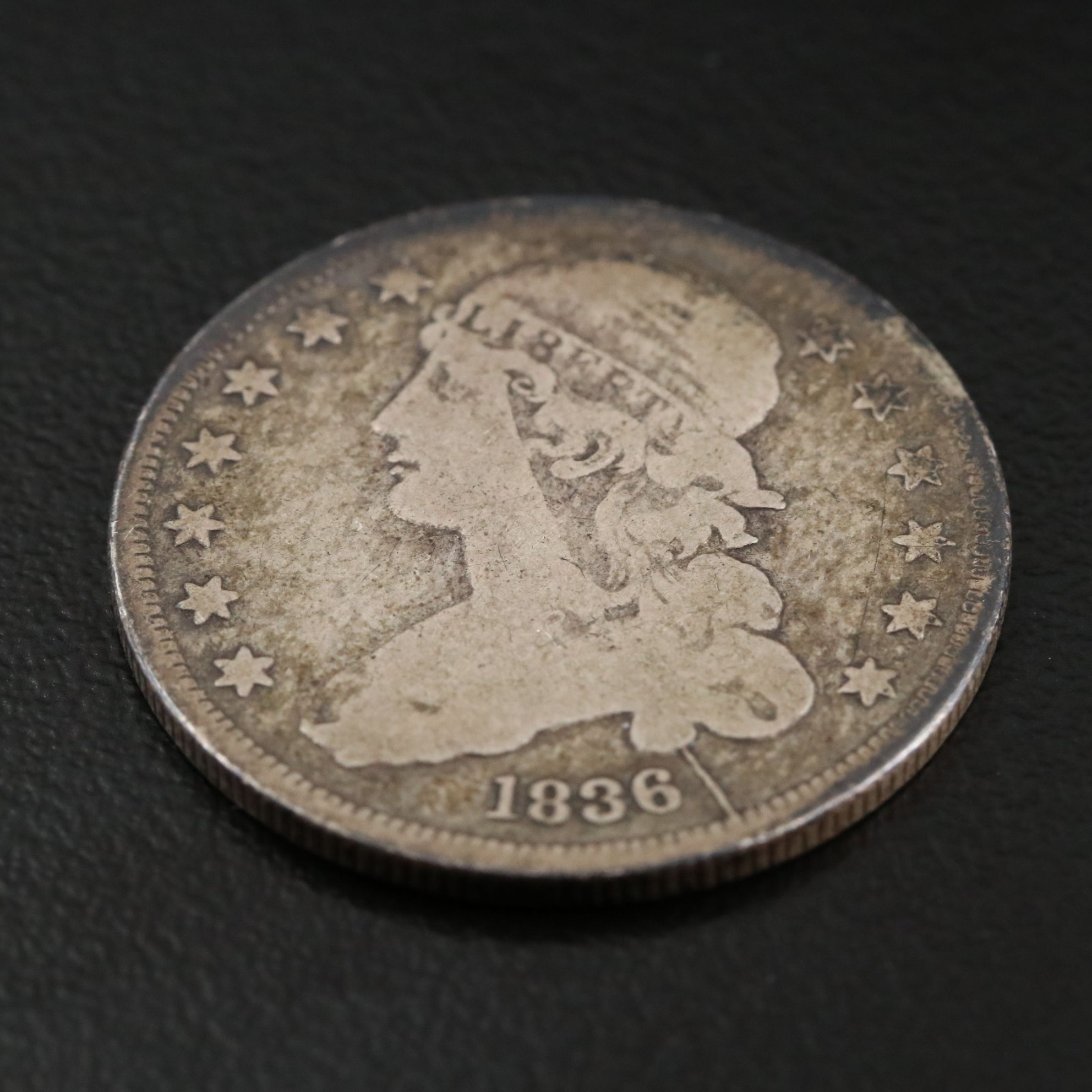 1836 Capped Bust Silver Quarter