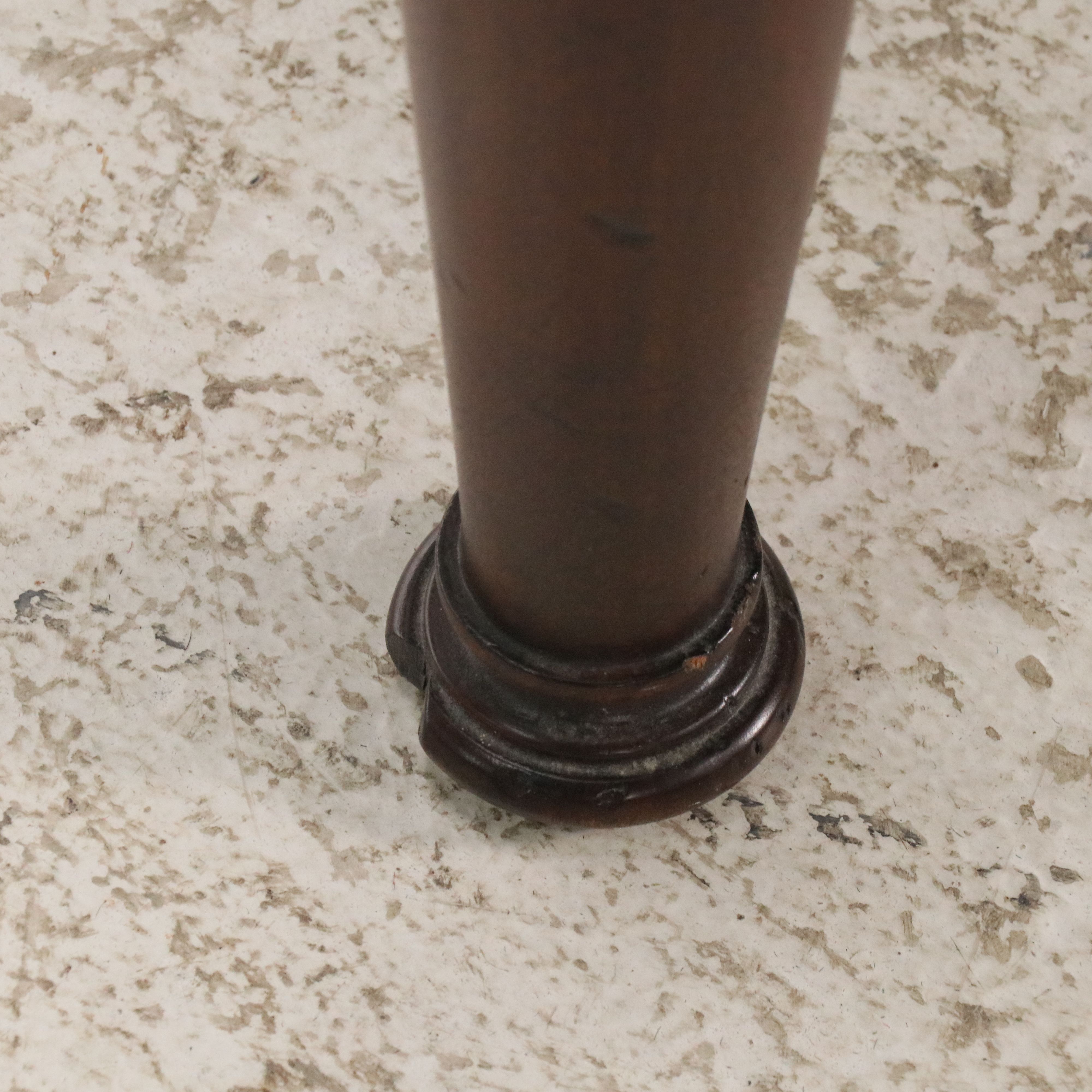 Ralph Lauren Furniture English Style Walnut Finish End Table with Metal Brackets