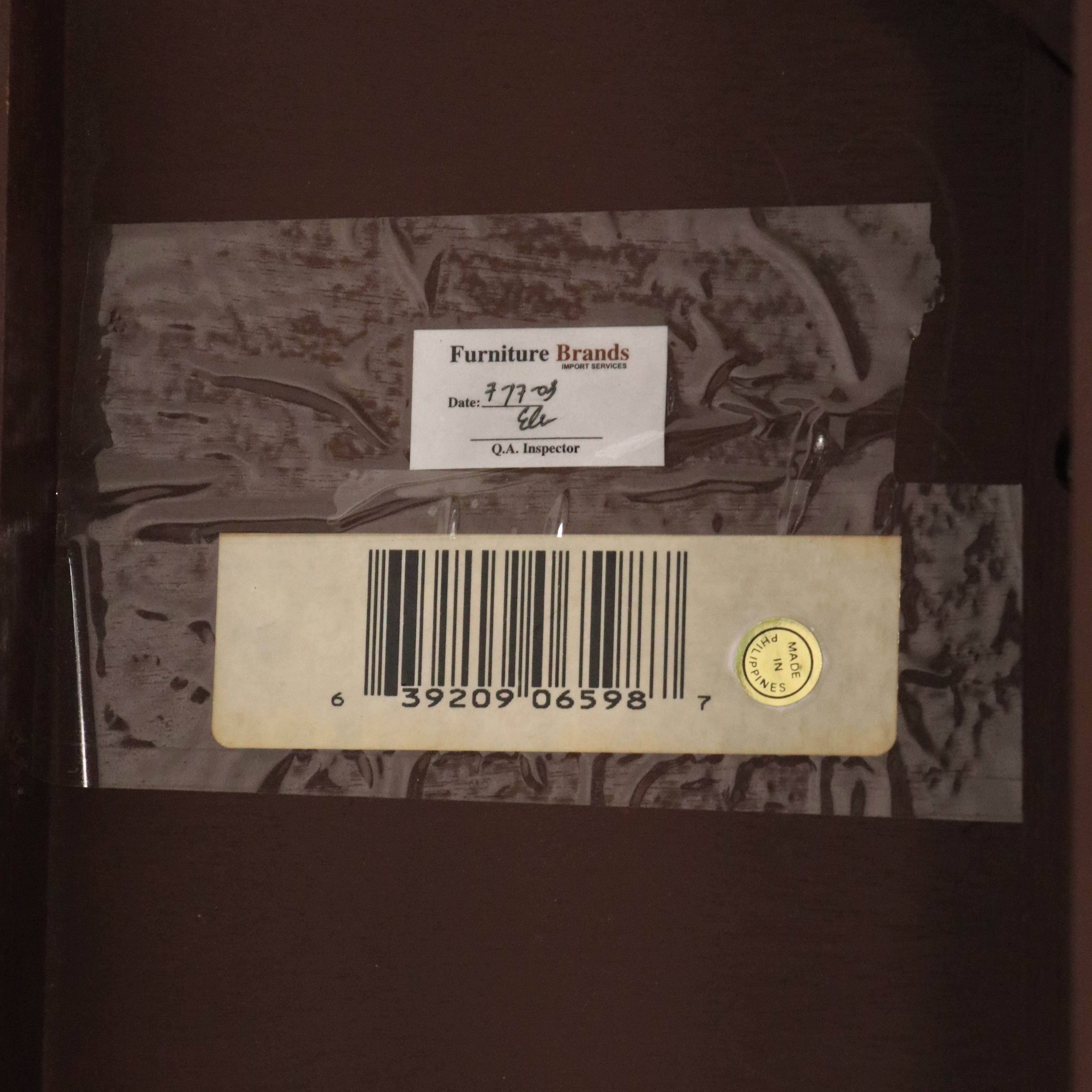 Ralph Lauren Furniture English Style Walnut Finish End Table with Metal Brackets