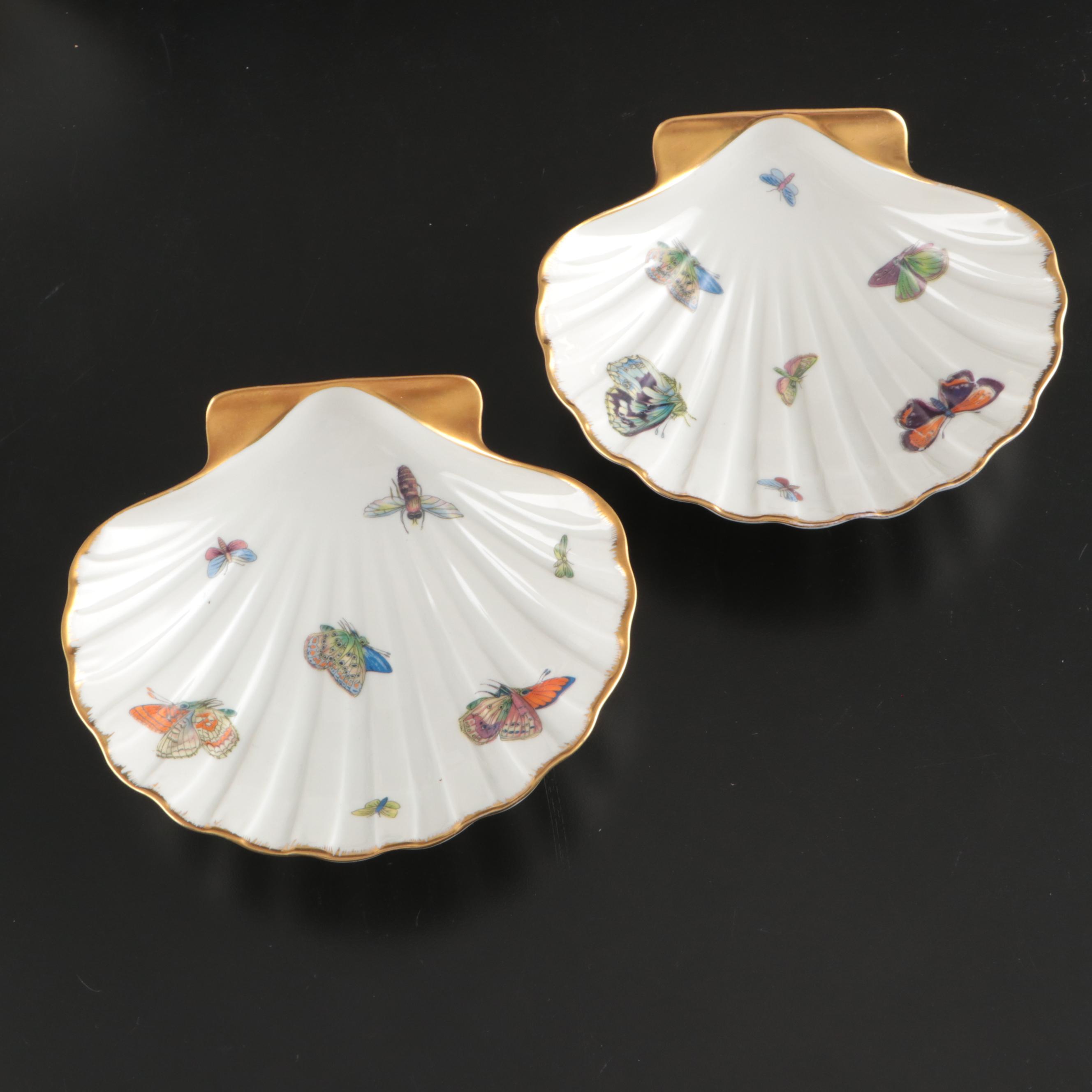 Castel Limoges Floral Shell-Shaped Dishes with Other Porcelain Dinnerware