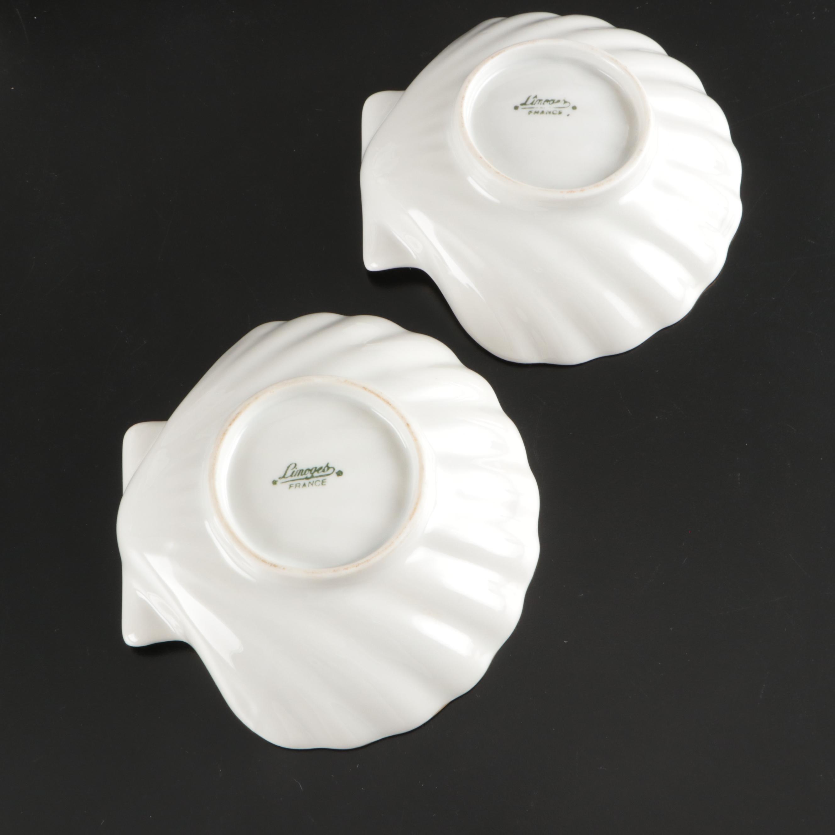 Castel Limoges Floral Shell-Shaped Dishes with Other Porcelain Dinnerware
