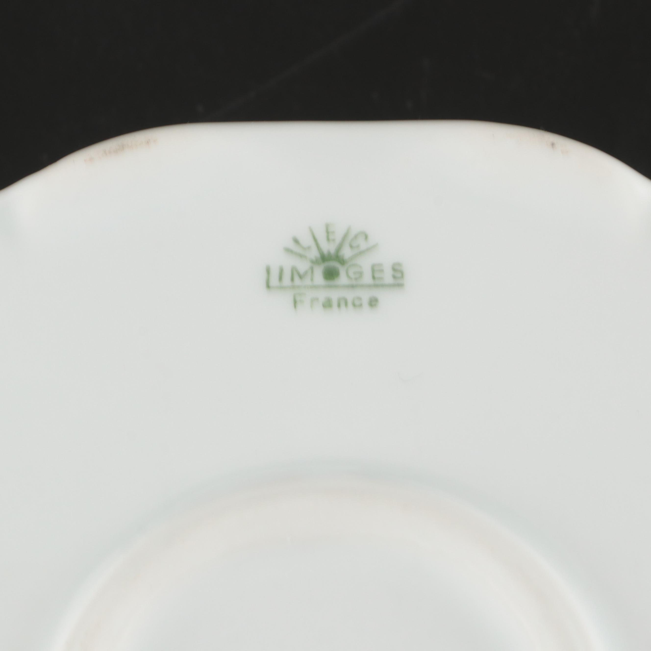 Castel Limoges Floral Shell-Shaped Dishes with Other Porcelain Dinnerware