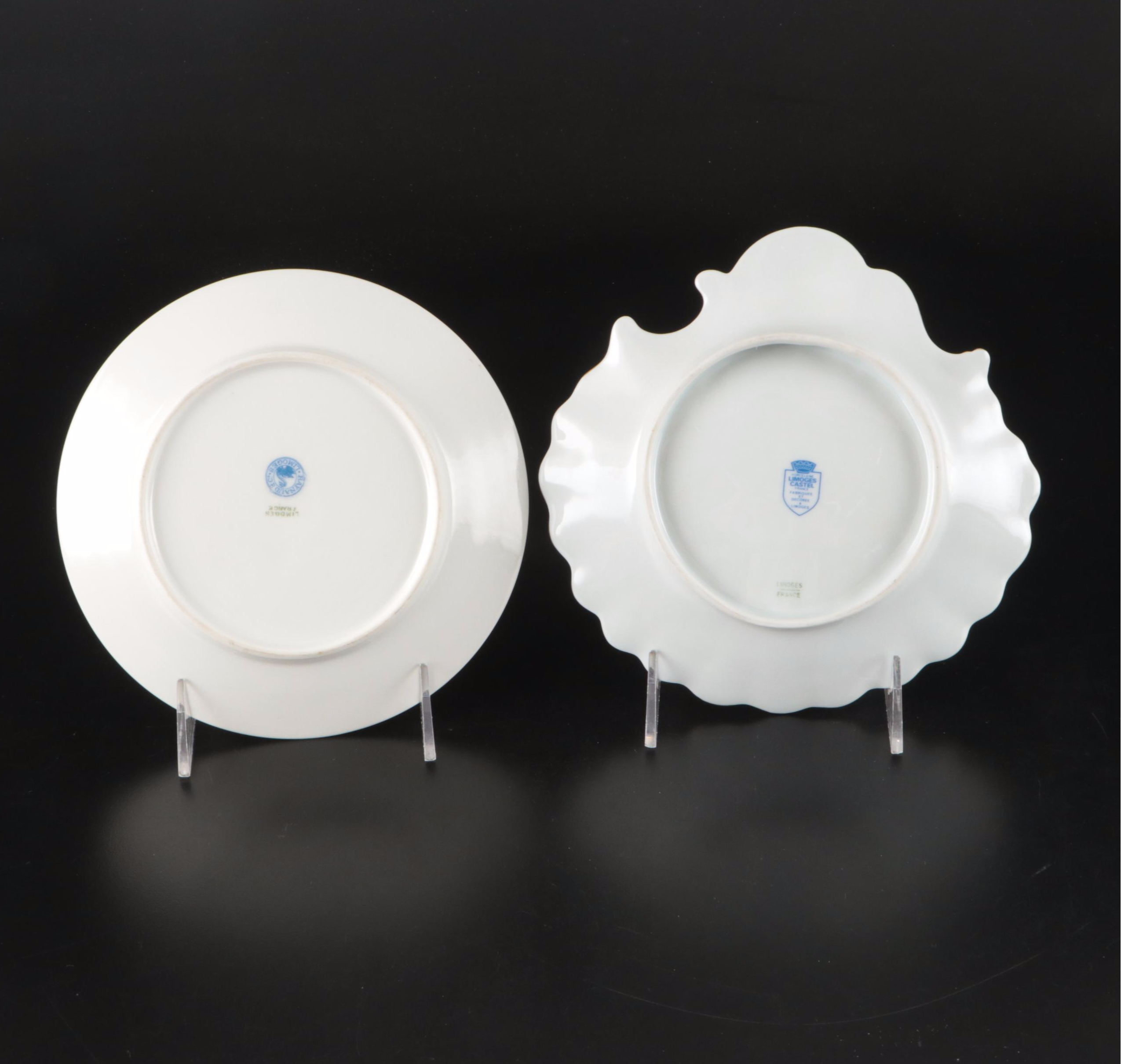 Castel Limoges Floral Shell-Shaped Dishes with Other Porcelain Dinnerware
