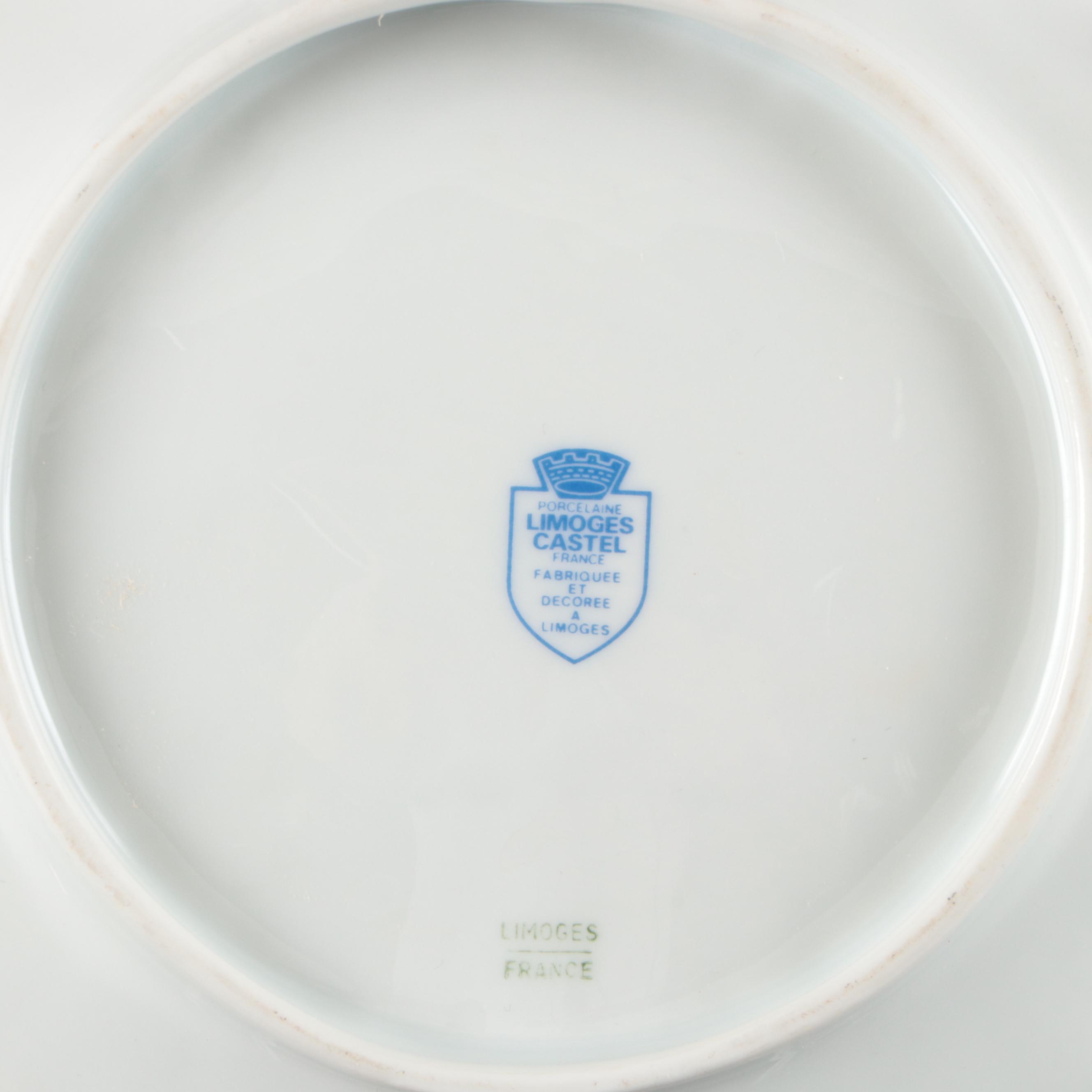 Castel Limoges Floral Shell-Shaped Dishes with Other Porcelain Dinnerware