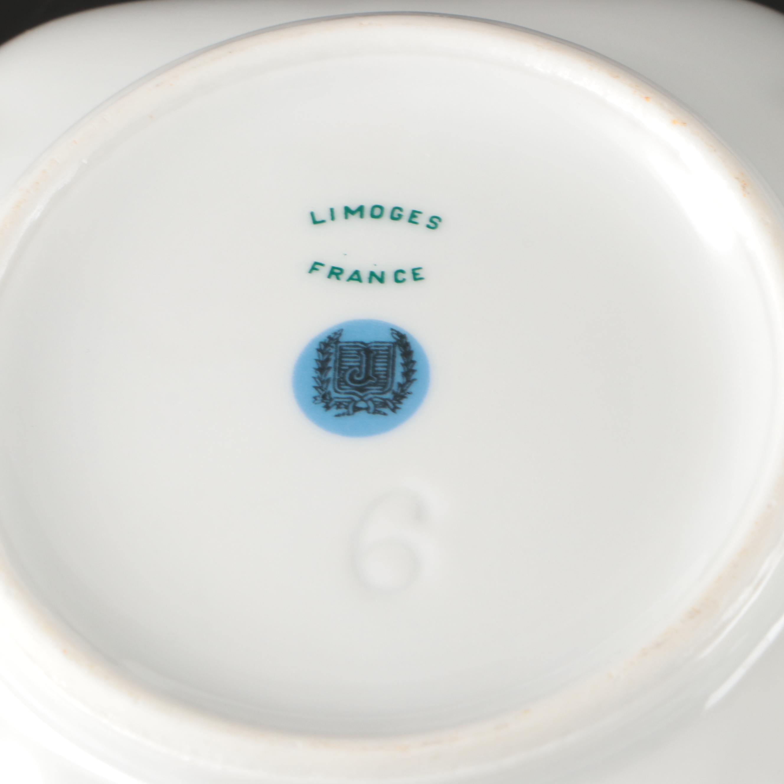 Castel Limoges Floral Shell-Shaped Dishes with Other Porcelain Dinnerware