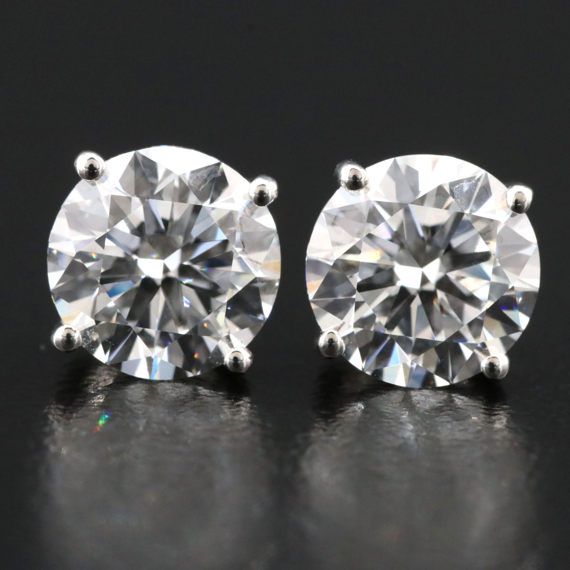 Platinum 2.98 CTW Lab Grown Diamond Stud Earrings with IGI Reports