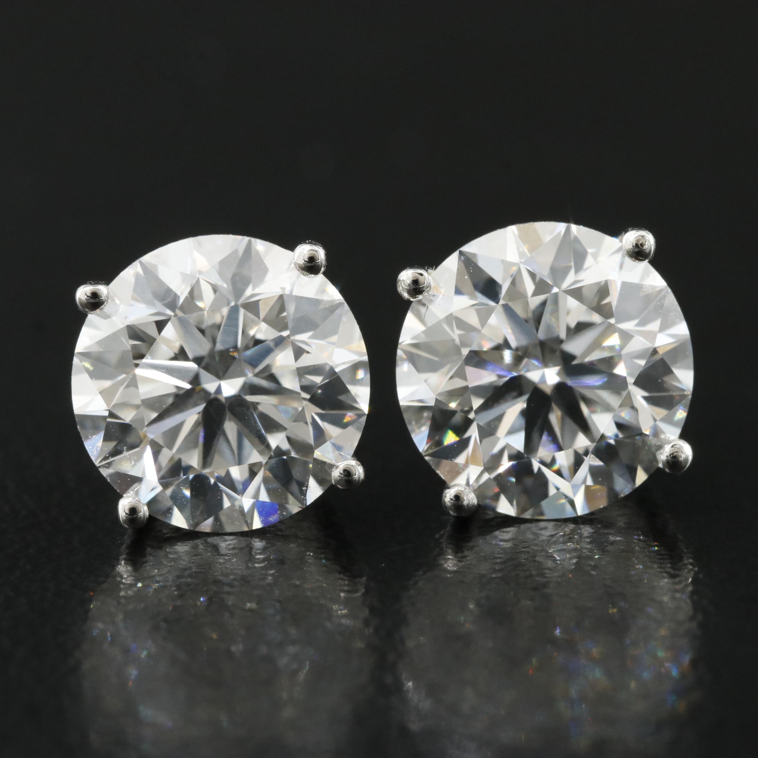 Platinum 5.05 CTW Lab Grown Diamond Stud Earrings with IGI Reports
