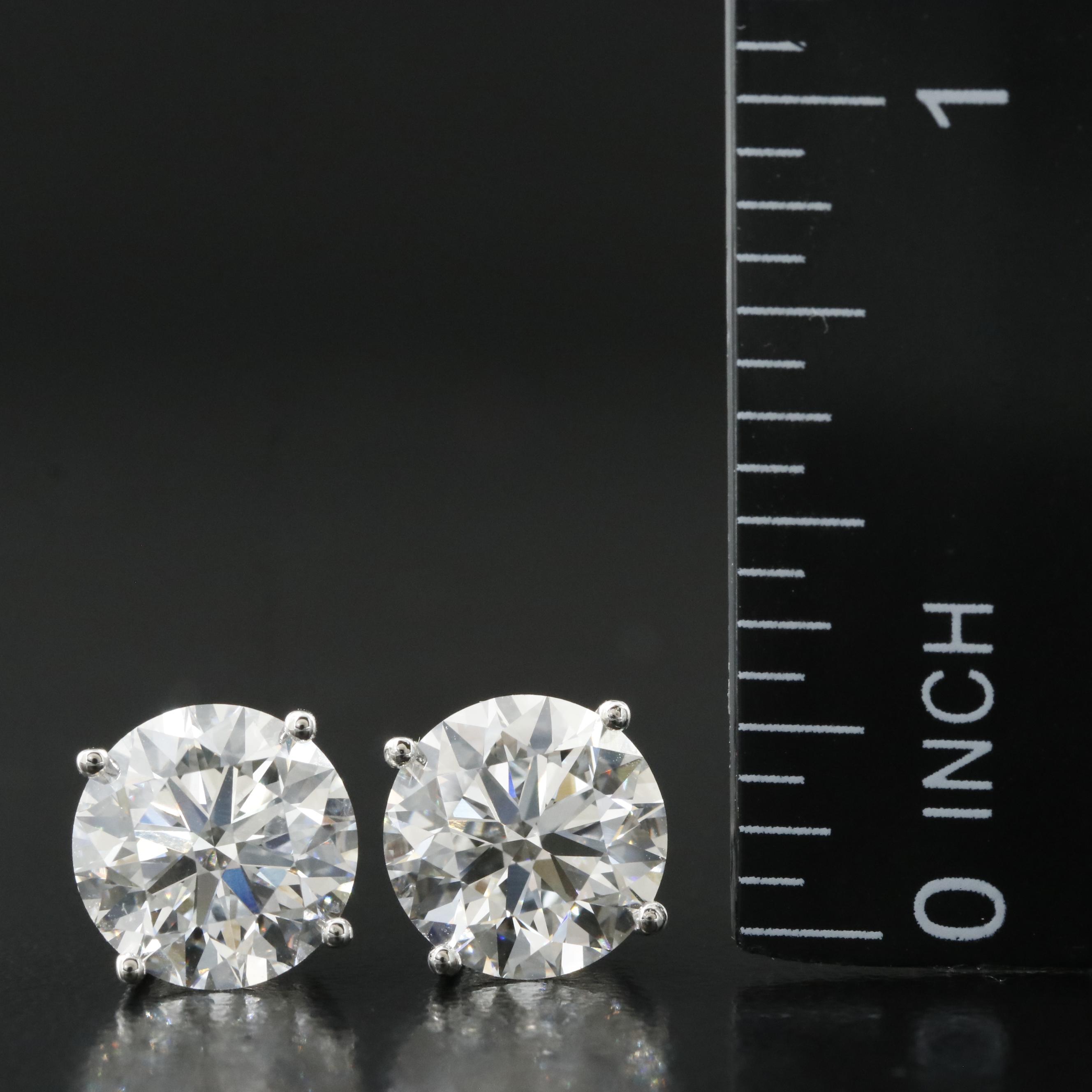 Platinum 5.05 CTW Lab Grown Diamond Stud Earrings with IGI Reports