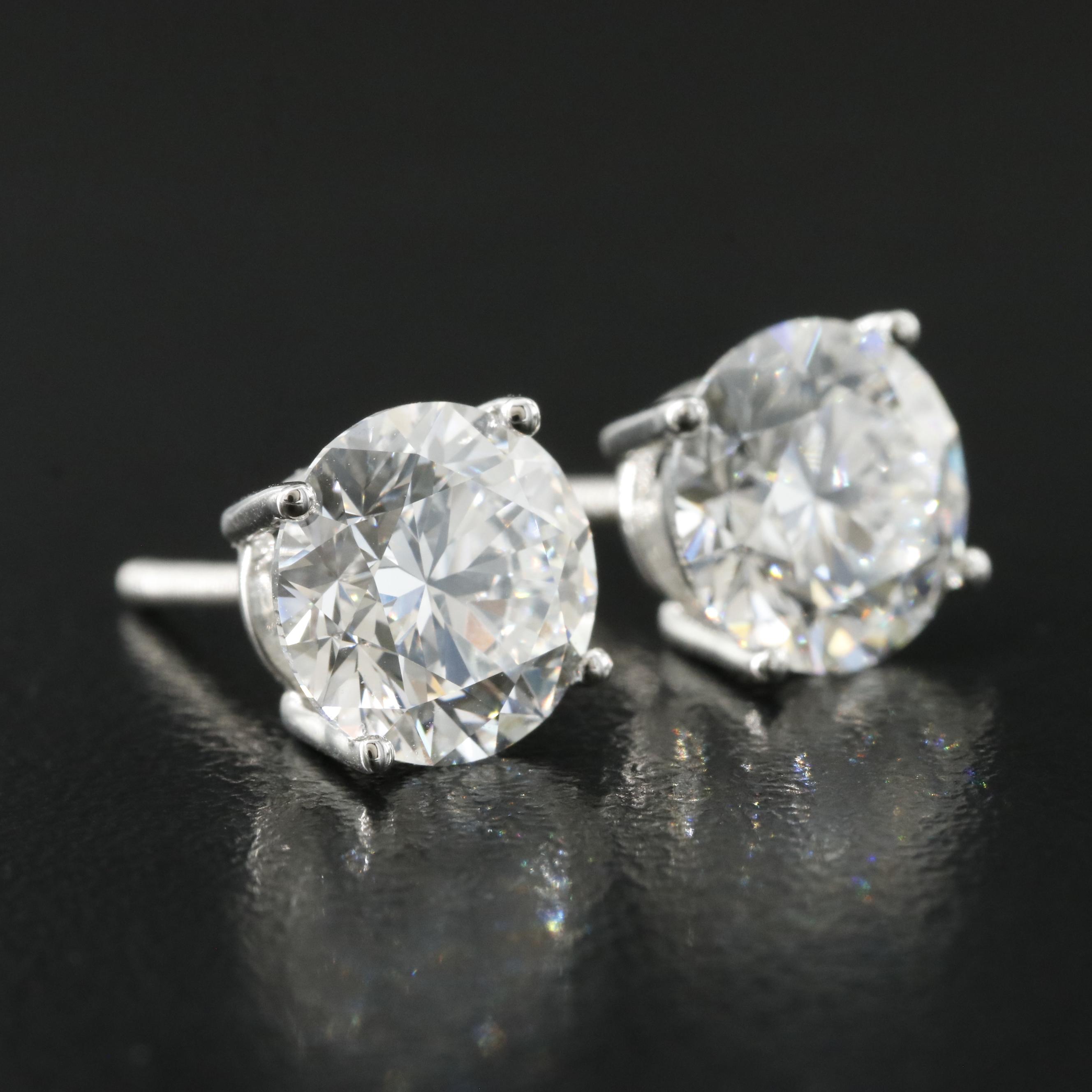 Platinum 5.05 CTW Lab Grown Diamond Stud Earrings with IGI Reports