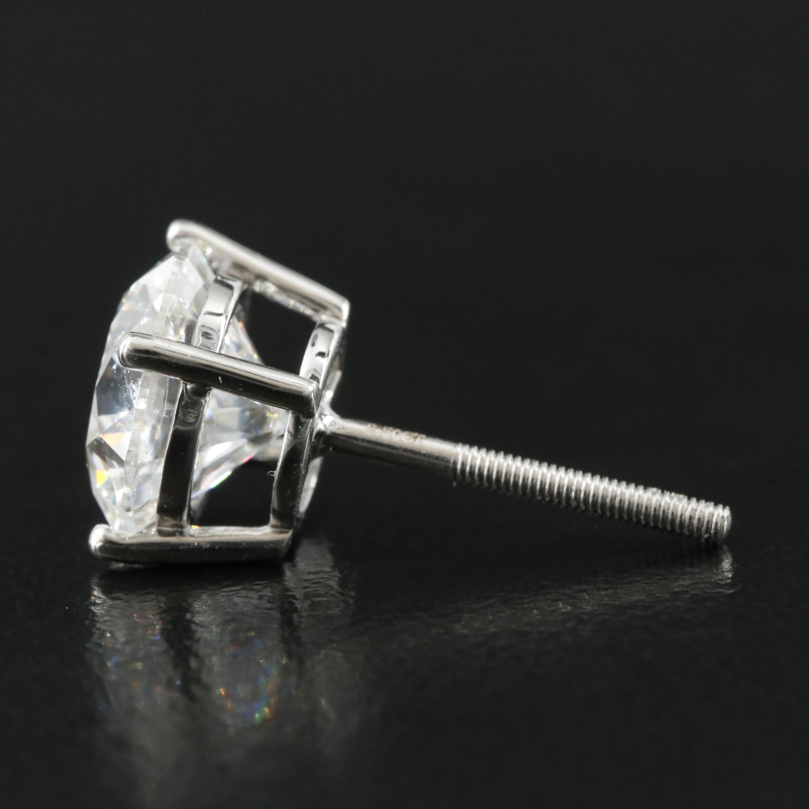 Platinum 5.05 CTW Lab Grown Diamond Stud Earrings with IGI Reports