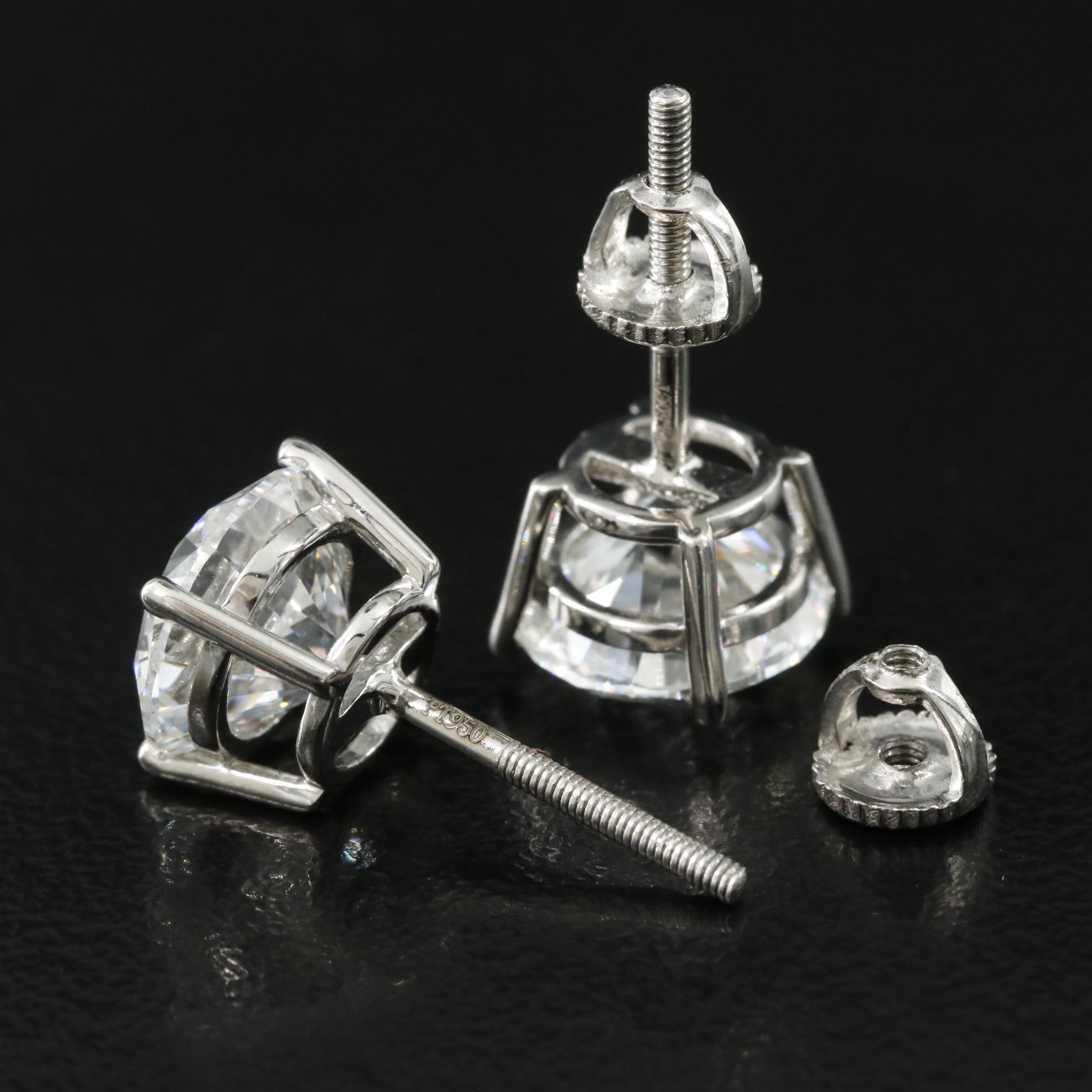 Platinum 5.05 CTW Lab Grown Diamond Stud Earrings with IGI Reports