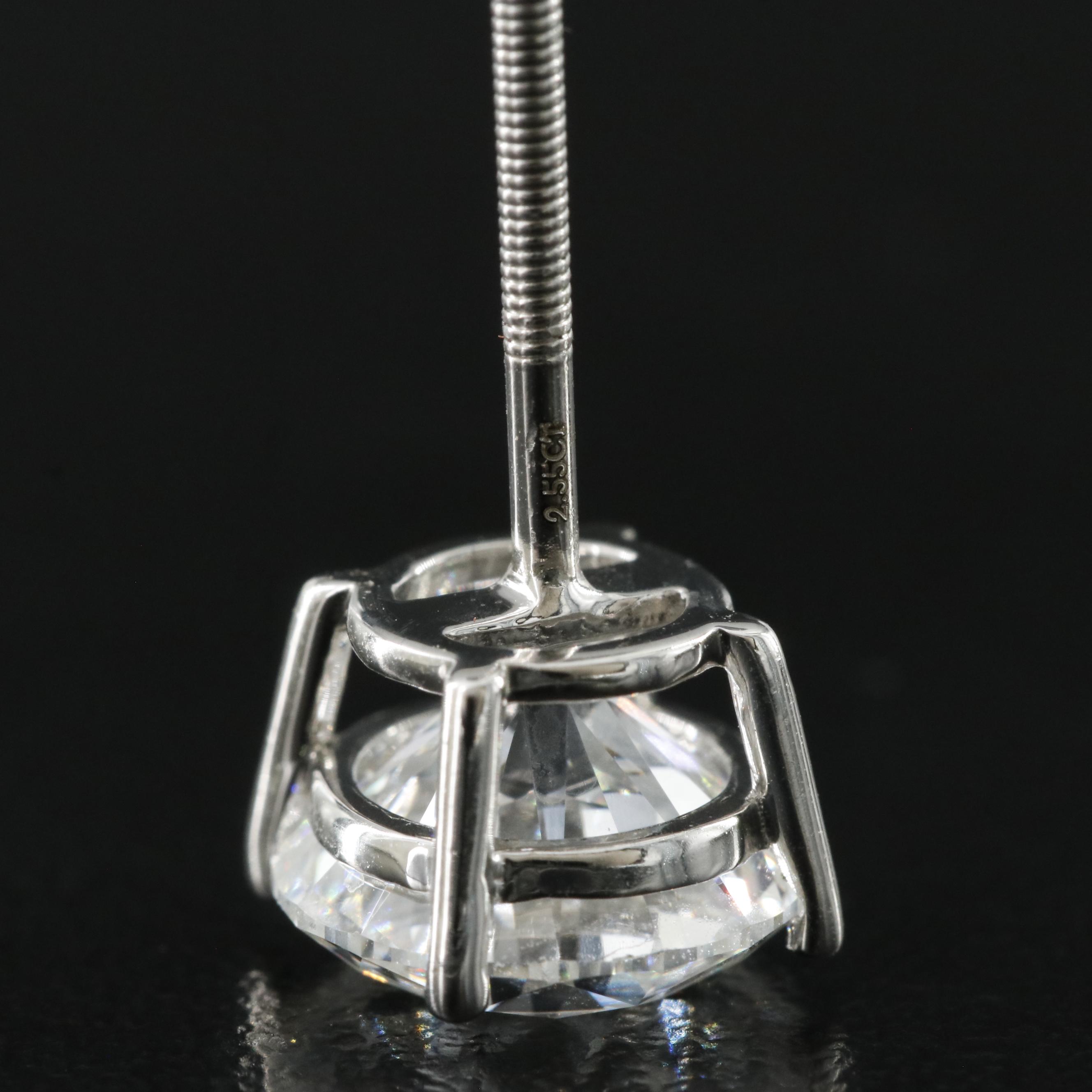 Platinum 5.05 CTW Lab Grown Diamond Stud Earrings with IGI Reports