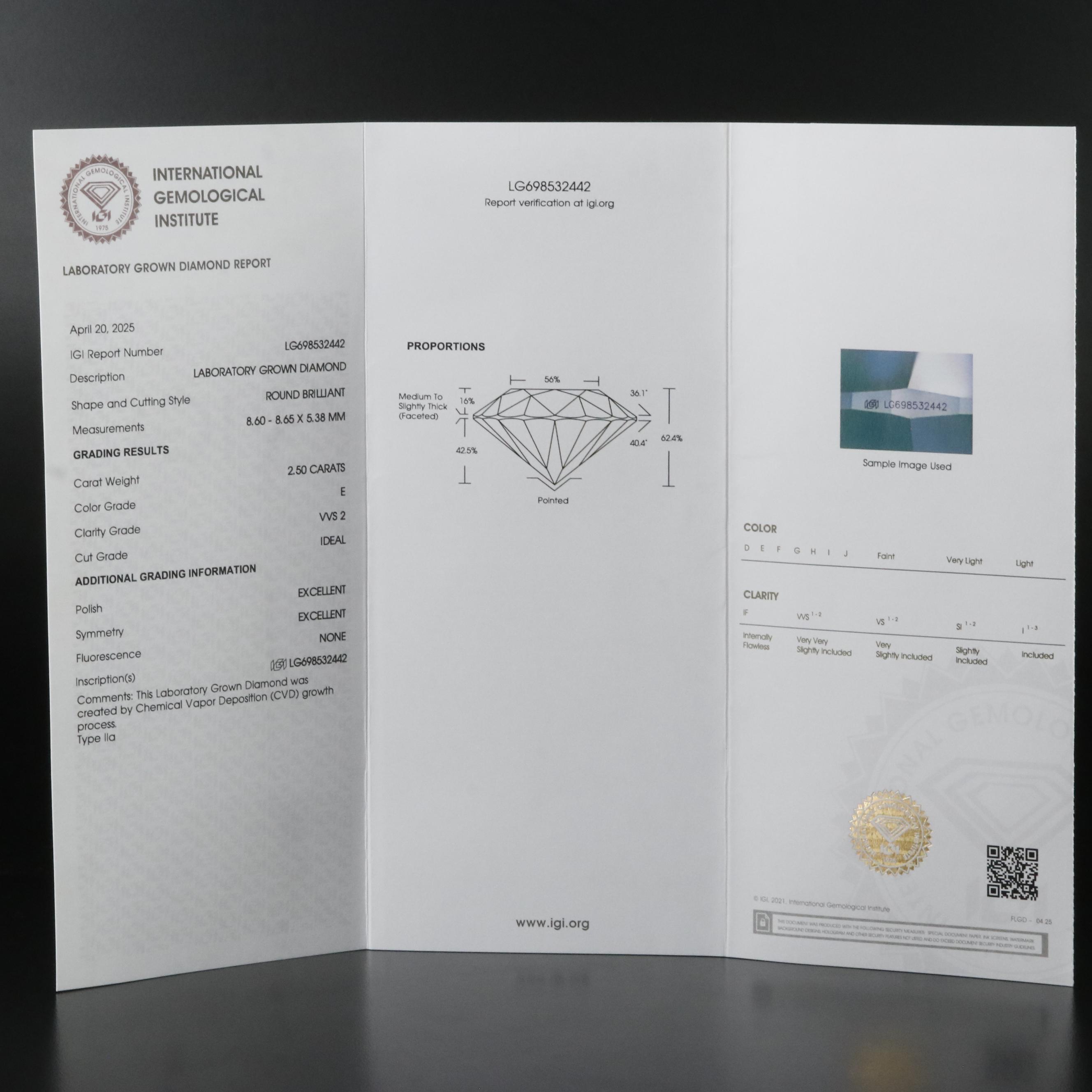 Platinum 5.05 CTW Lab Grown Diamond Stud Earrings with IGI Reports