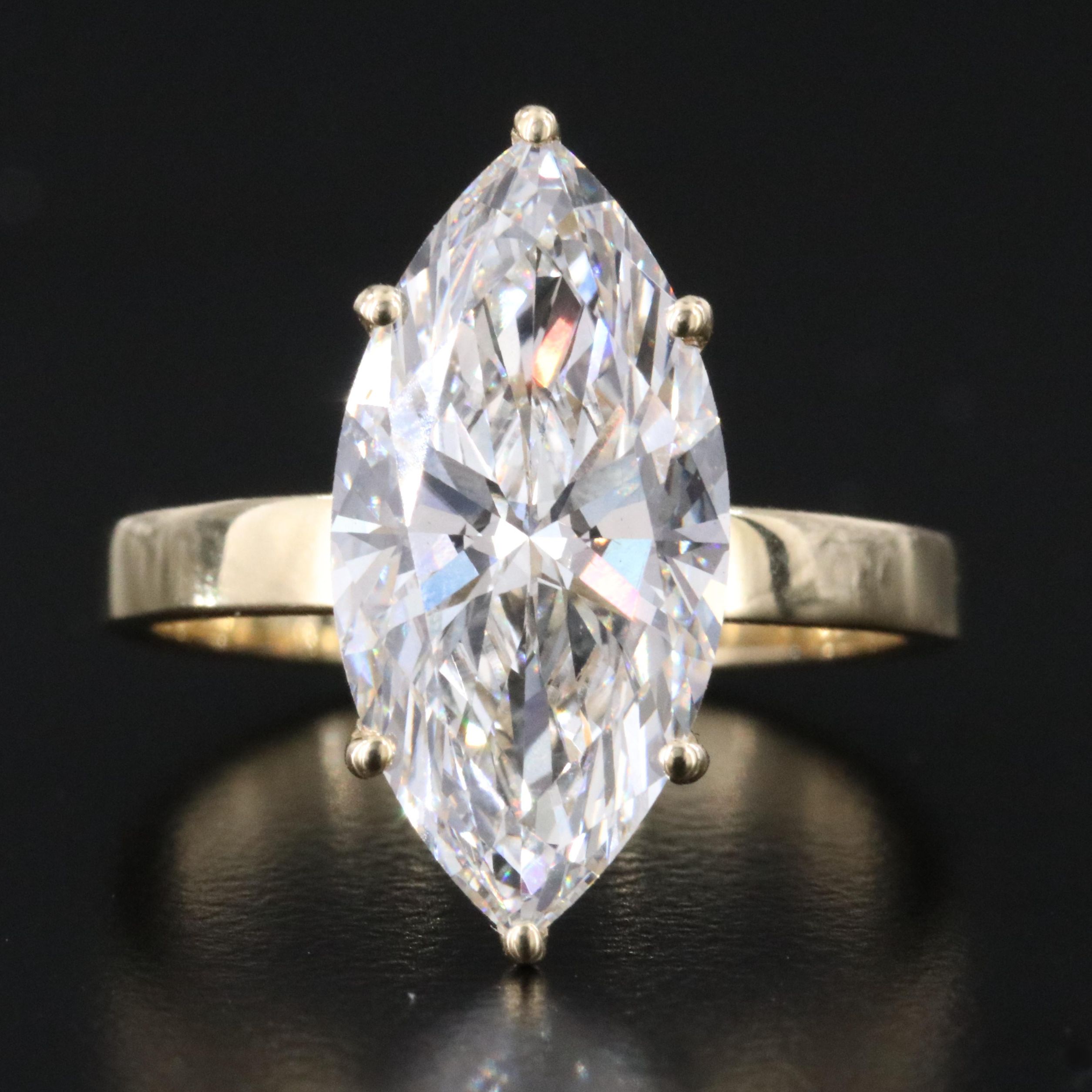 14K 5.05 CT Lab Grown Diamond Solitaire Ring with IGI Report