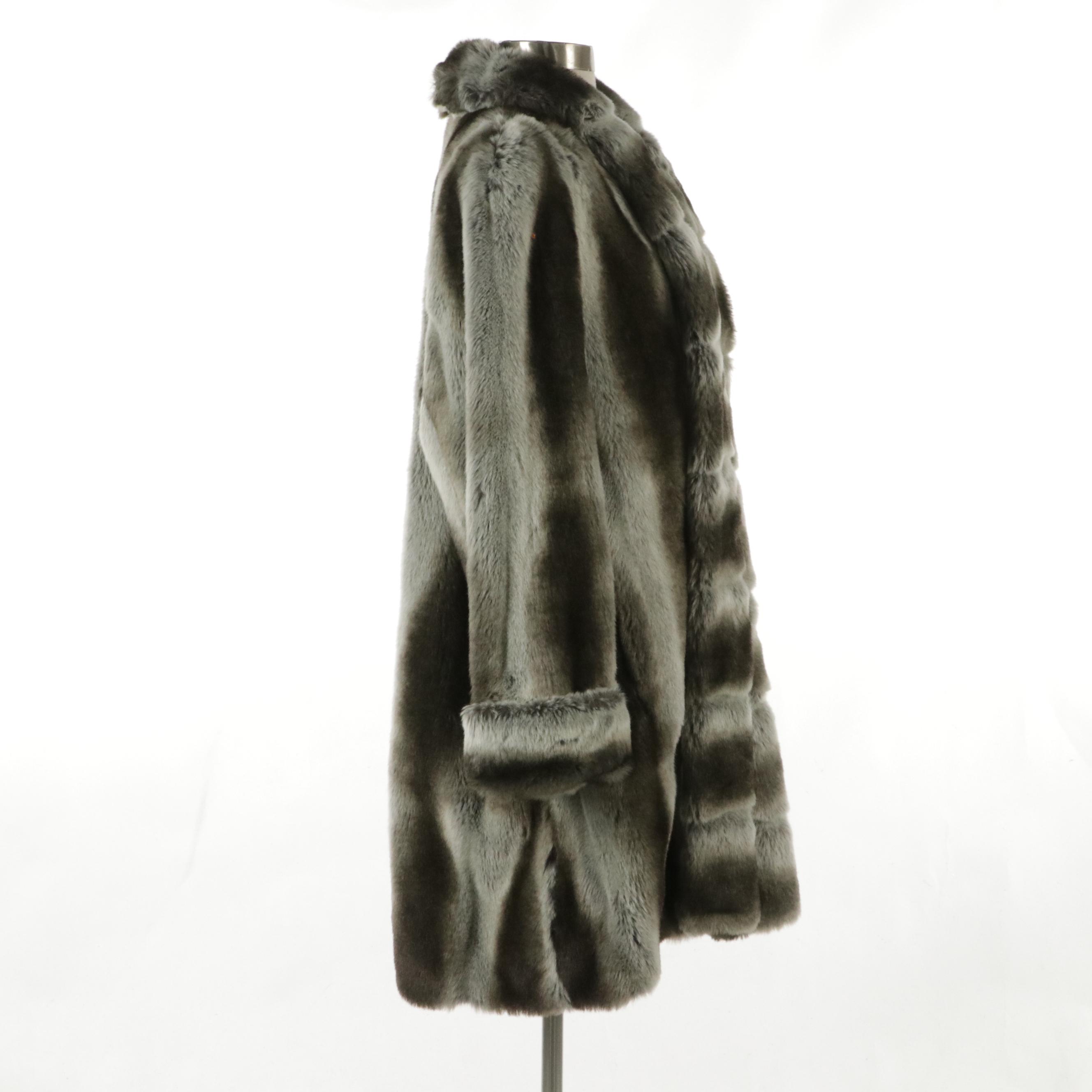 Oleg Cassini Faux Fur Stroller Coat