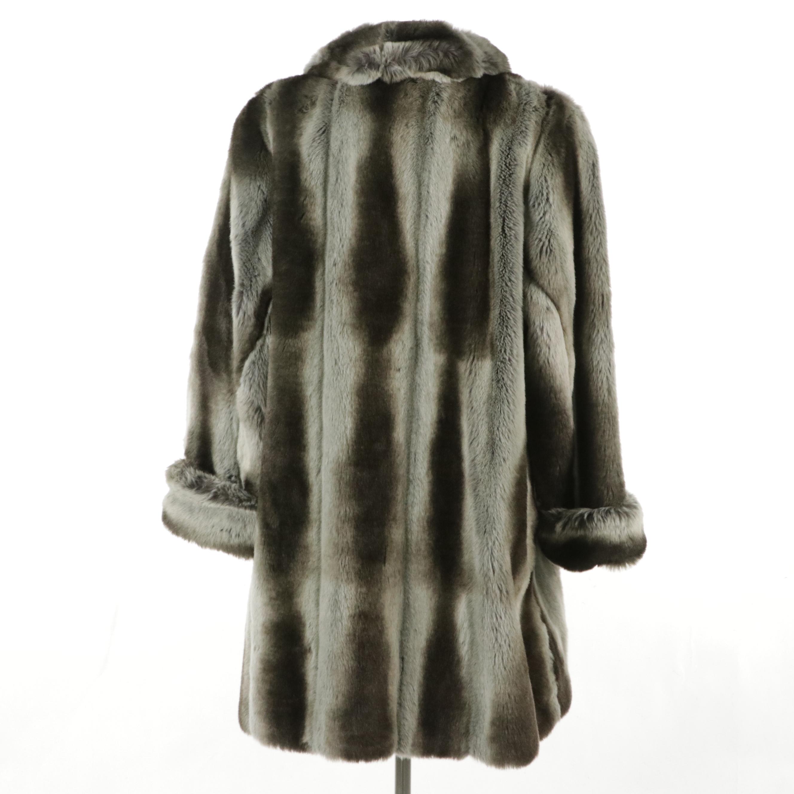 Oleg Cassini Faux Fur Stroller Coat