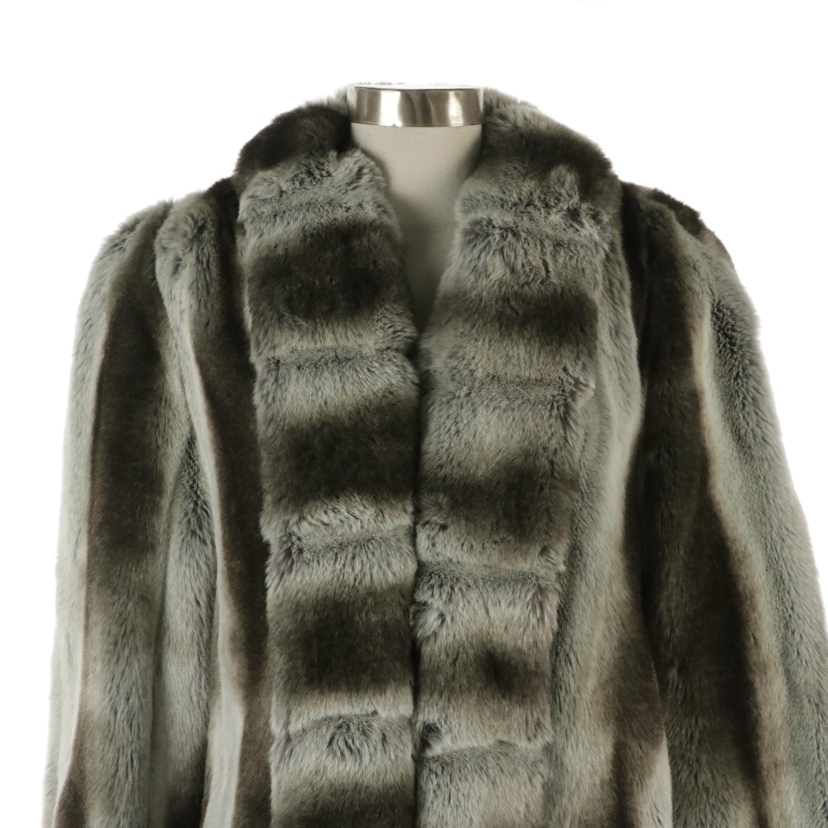 Oleg Cassini Faux Fur Stroller Coat