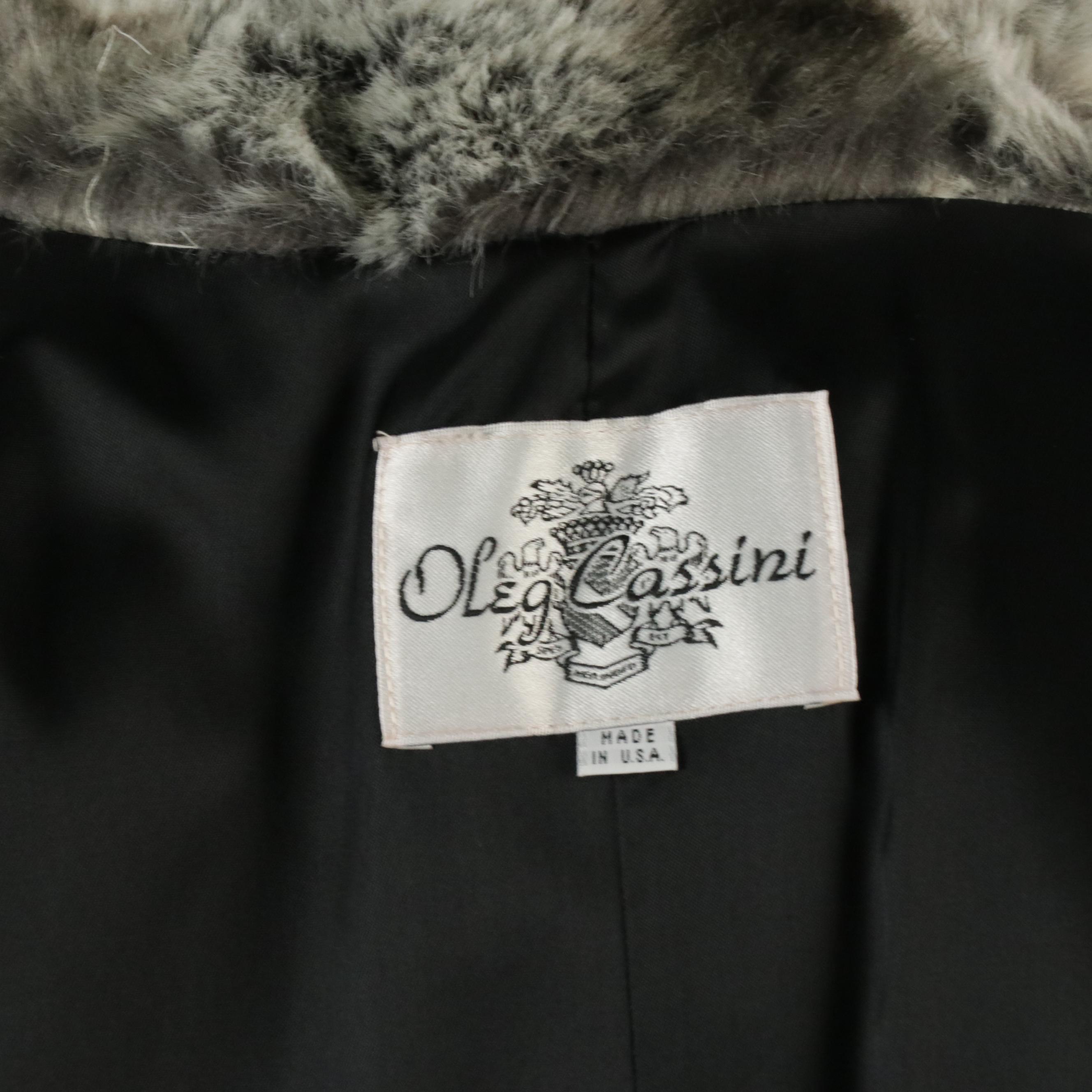 Oleg Cassini Faux Fur Stroller Coat
