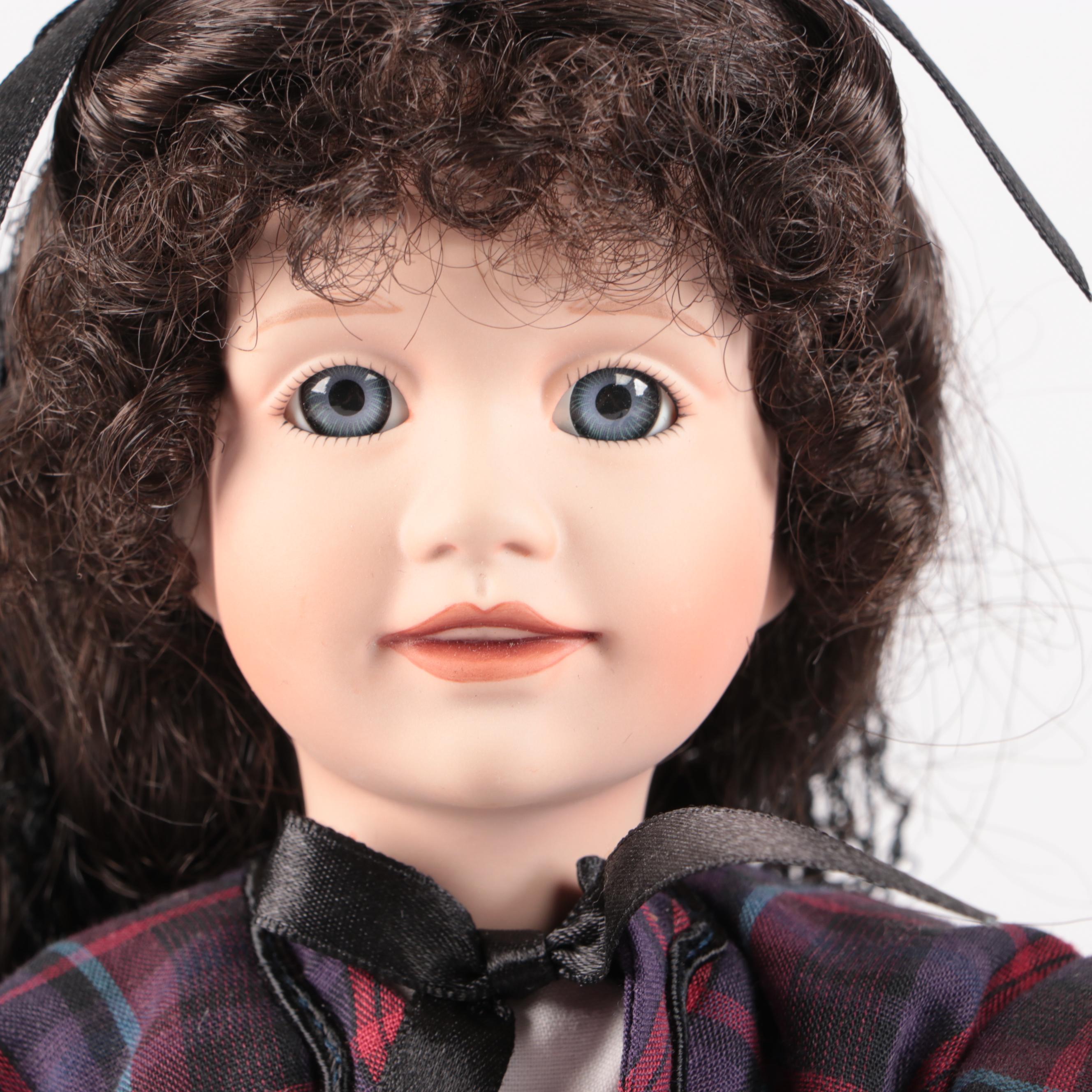 Ashton Drake "Jo" and "Meg" Little Women Dolls with Other Porcelain Dolls