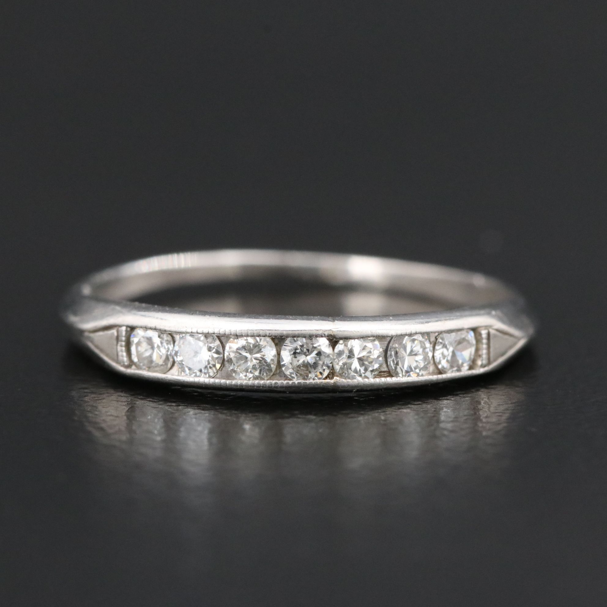 Vintage Platinum and Diamond Band Ring