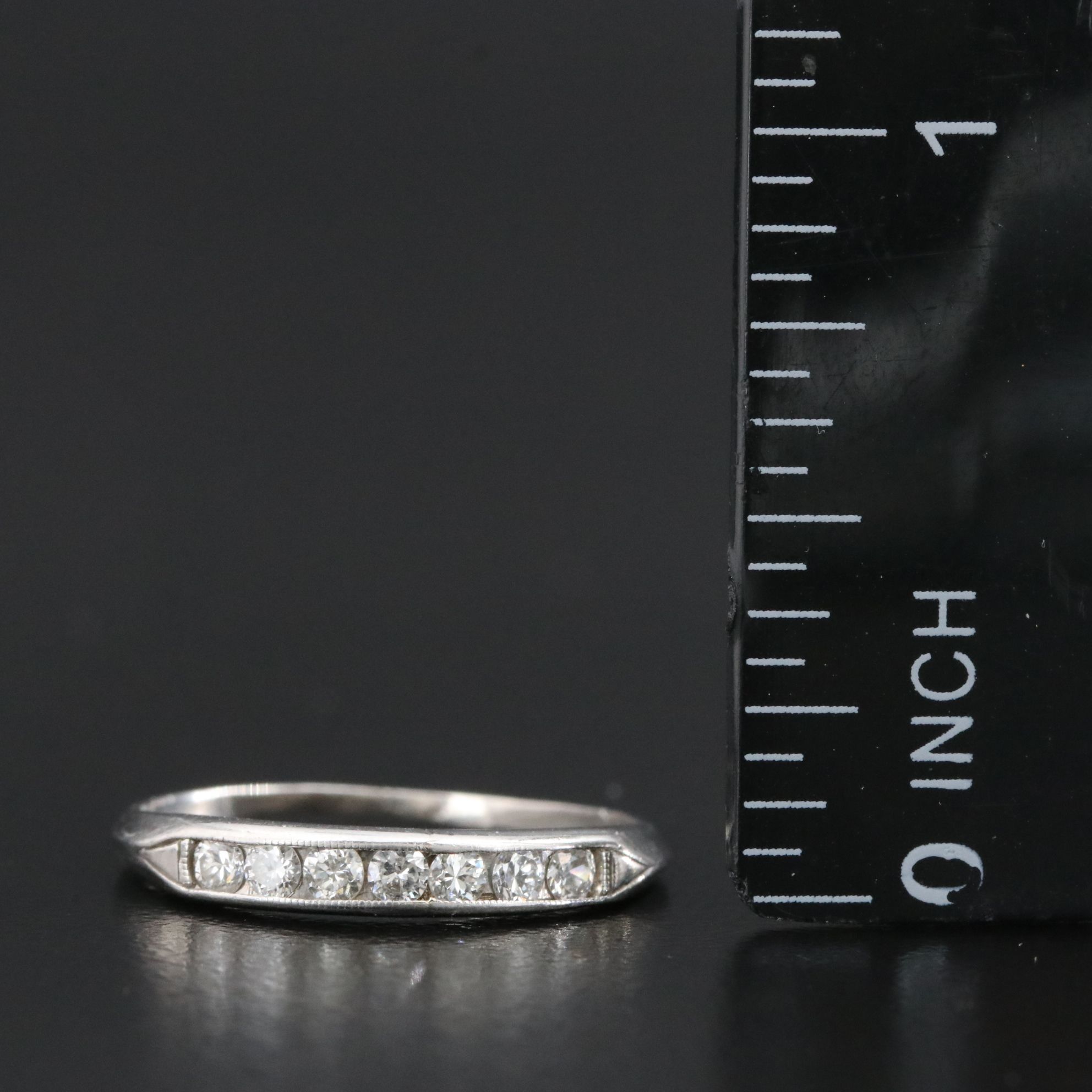 Vintage Platinum and Diamond Band Ring