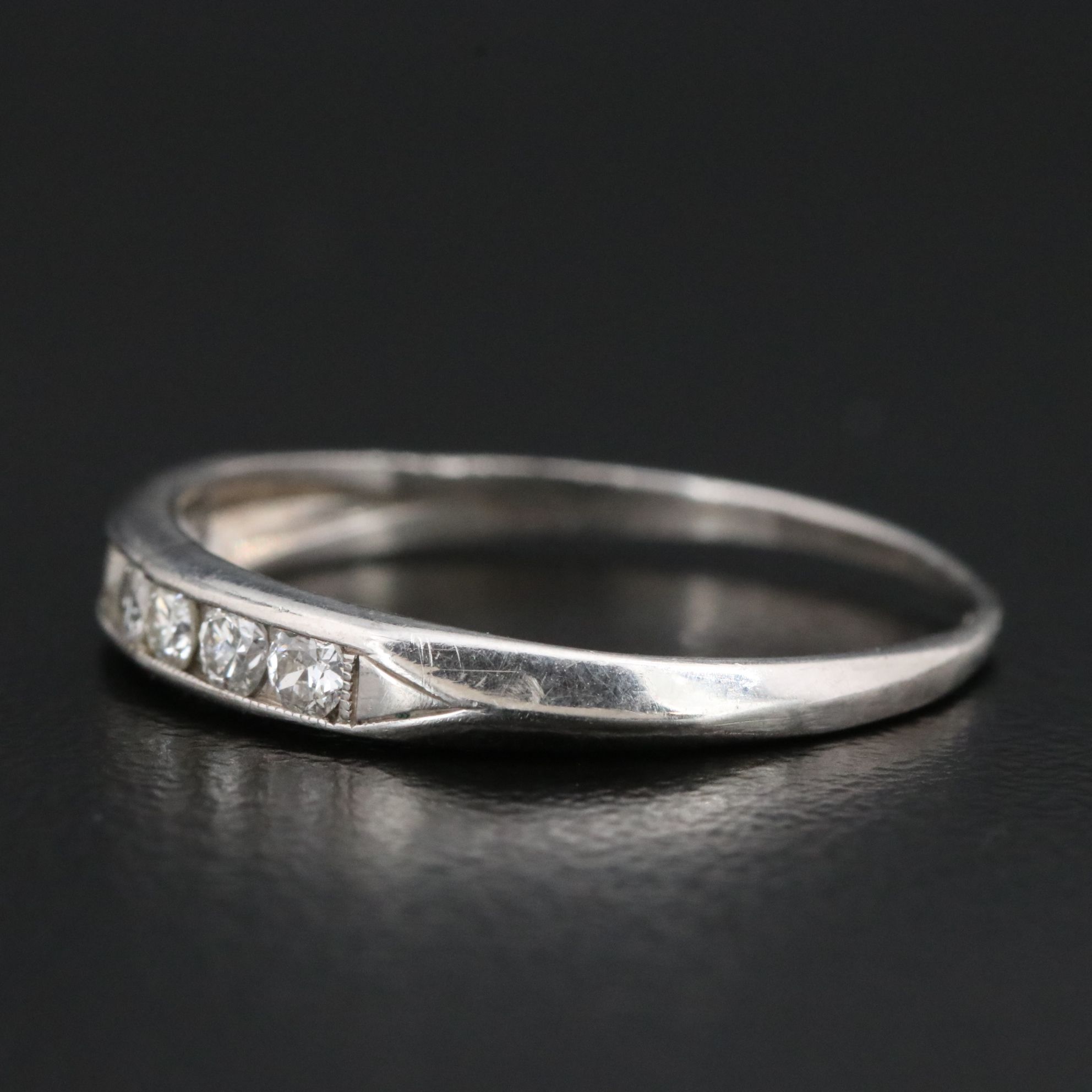 Vintage Platinum and Diamond Band Ring