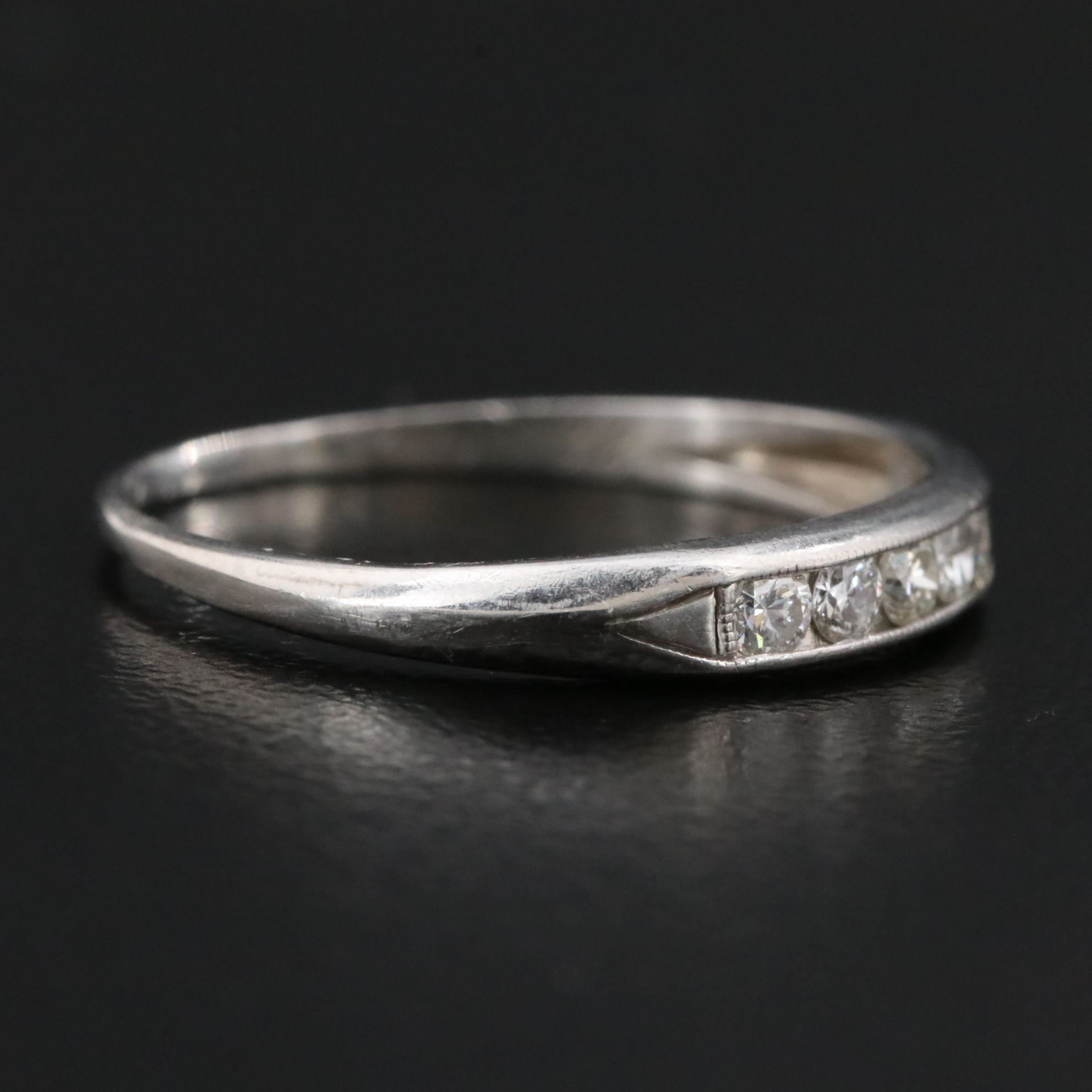Vintage Platinum and Diamond Band Ring