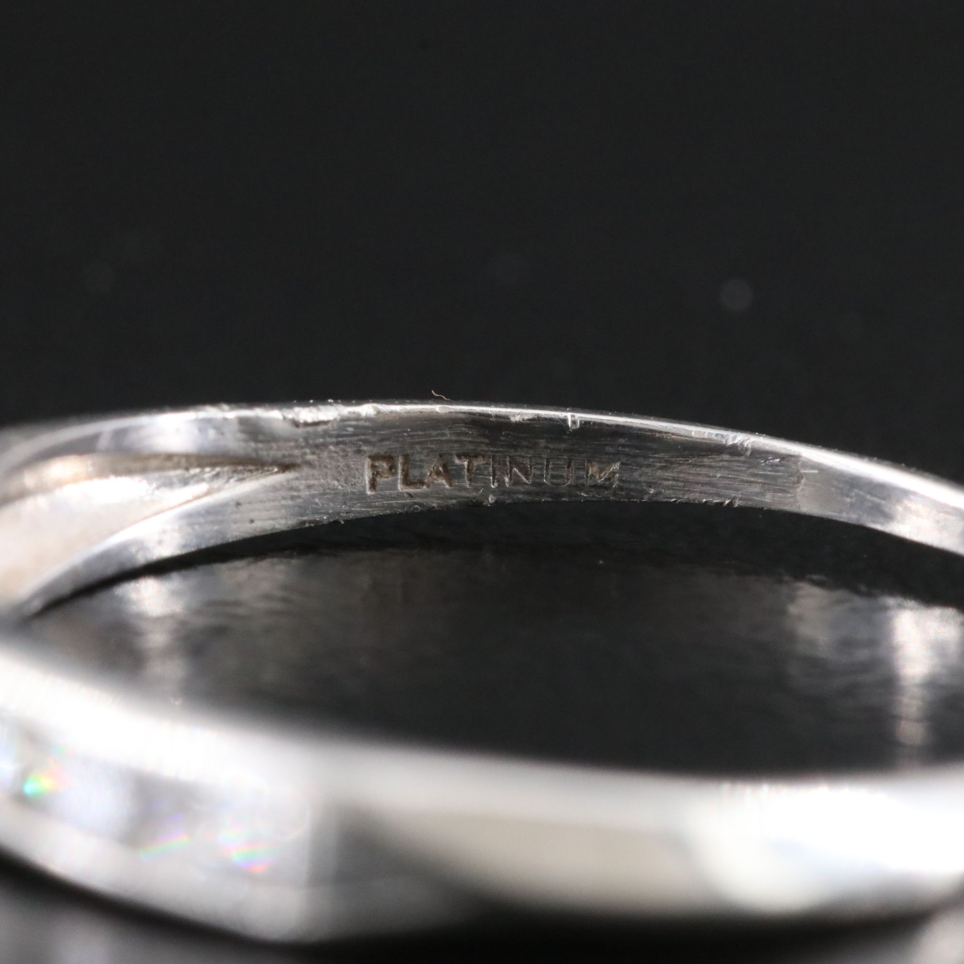 Vintage Platinum and Diamond Band Ring