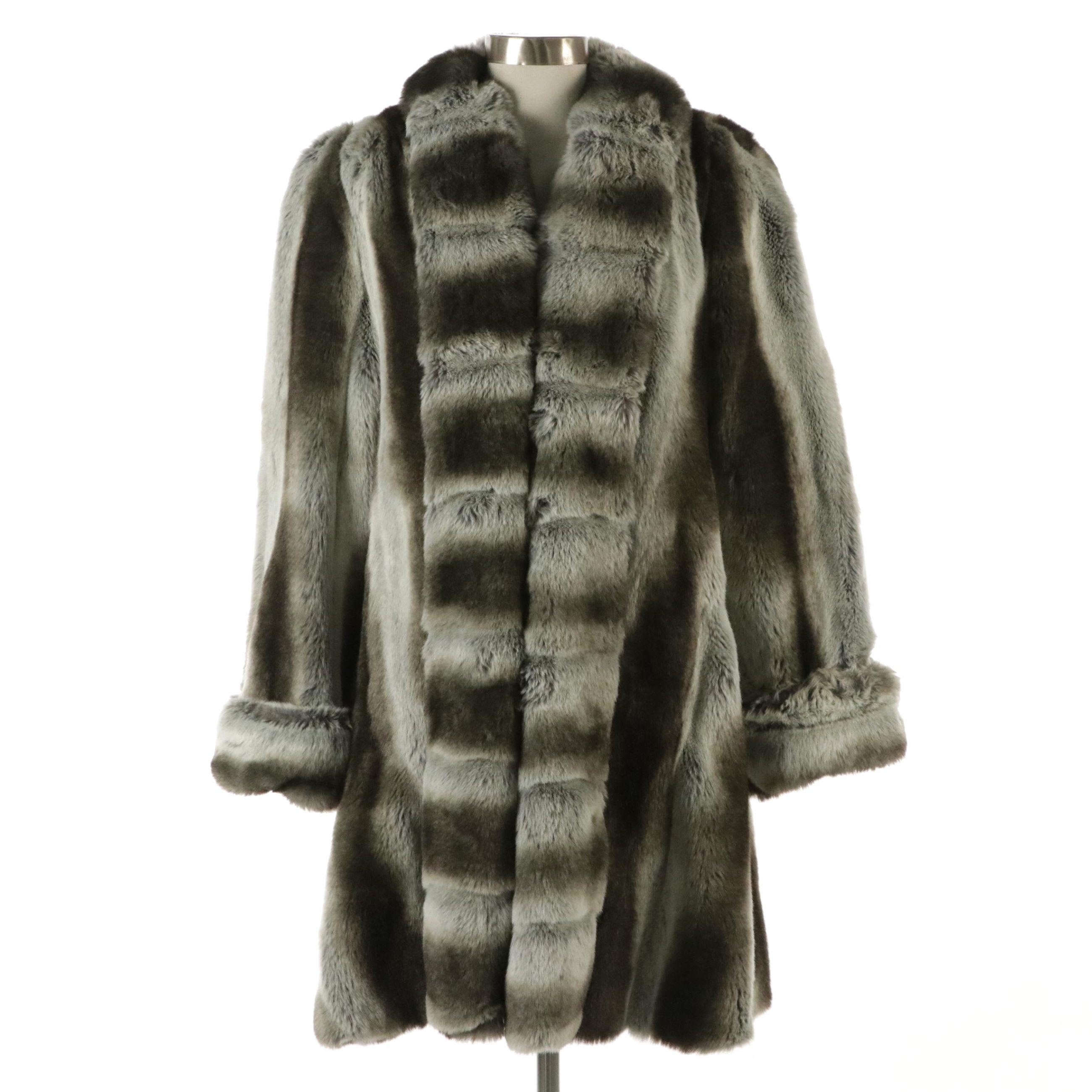 Oleg Cassini Faux Fur Stroller Coat