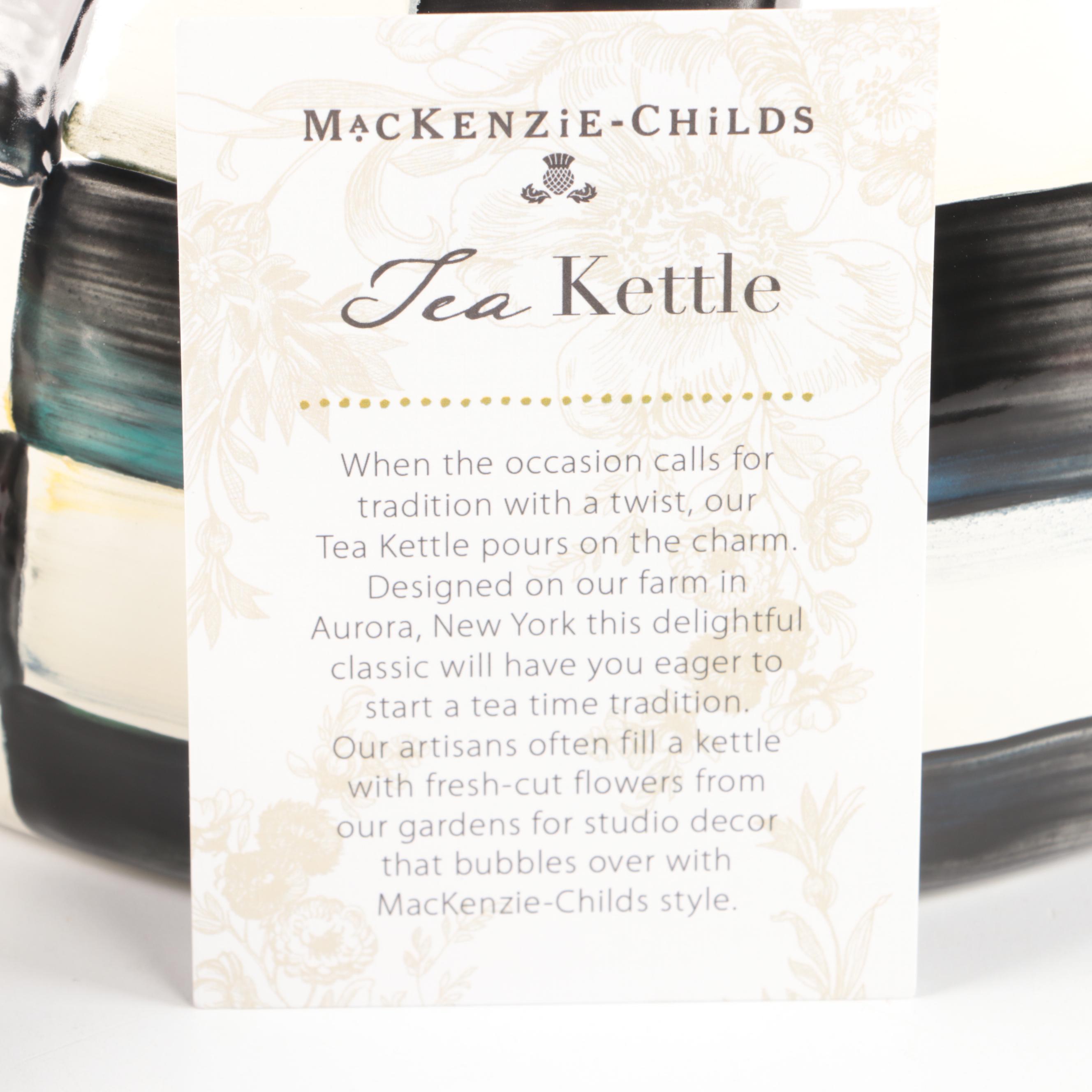 MacKenzie-Childs "Courtly Check" Enamelware Tea Kettle