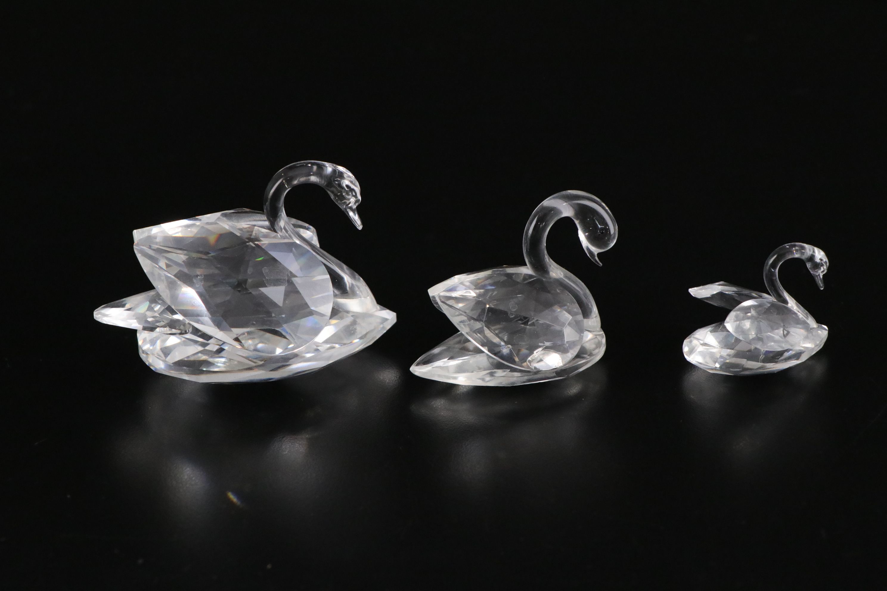 Swarovski Crystal Swan, Duck and Rabbit Figurines with Stand