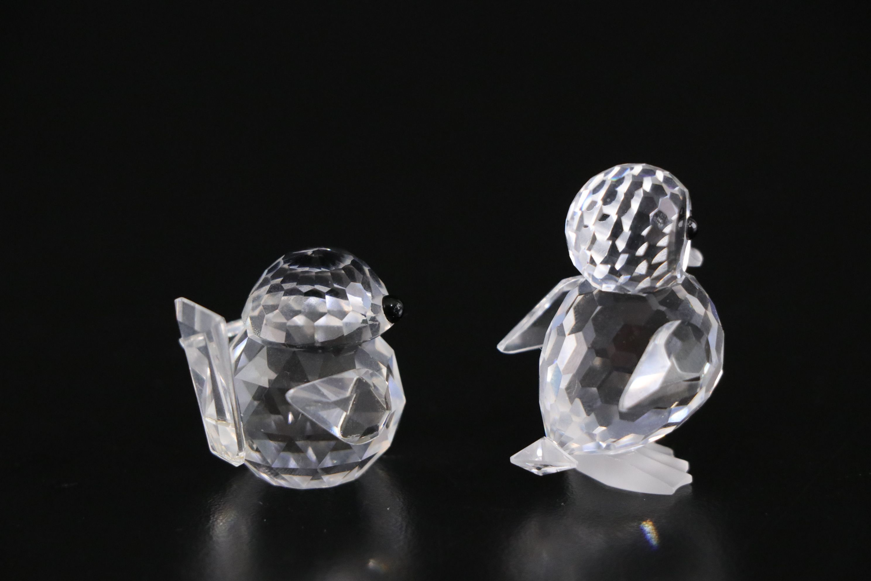 Swarovski Crystal Swan, Duck and Rabbit Figurines with Stand