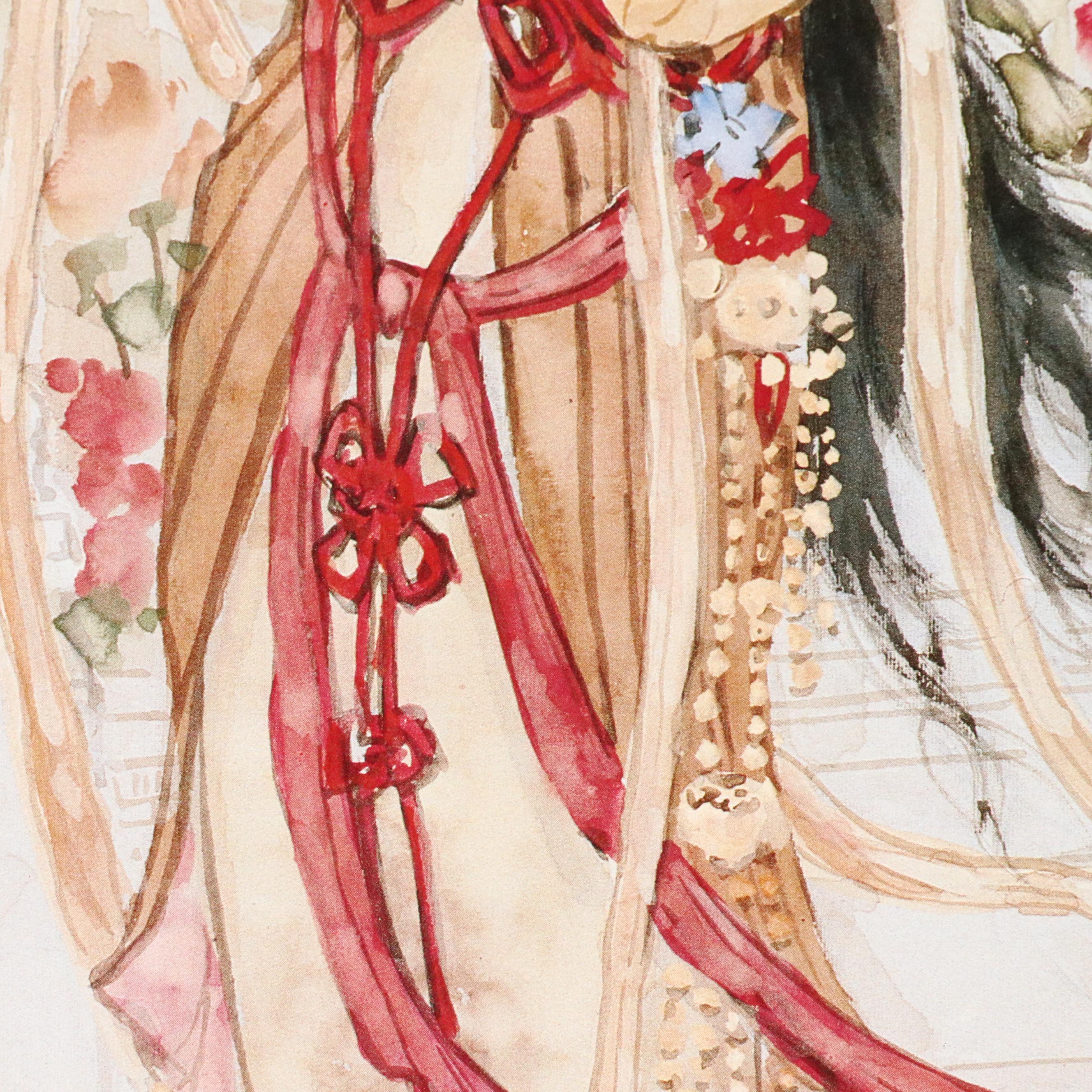 John Cheng Offset Lithographs of Young Japanese Women in Gardens