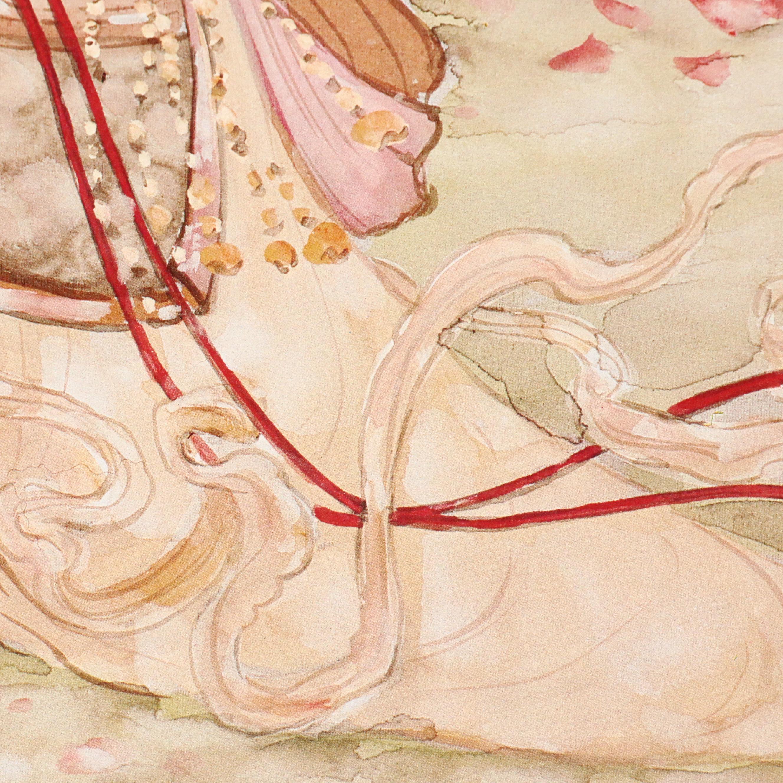 John Cheng Offset Lithographs of Young Japanese Women in Gardens