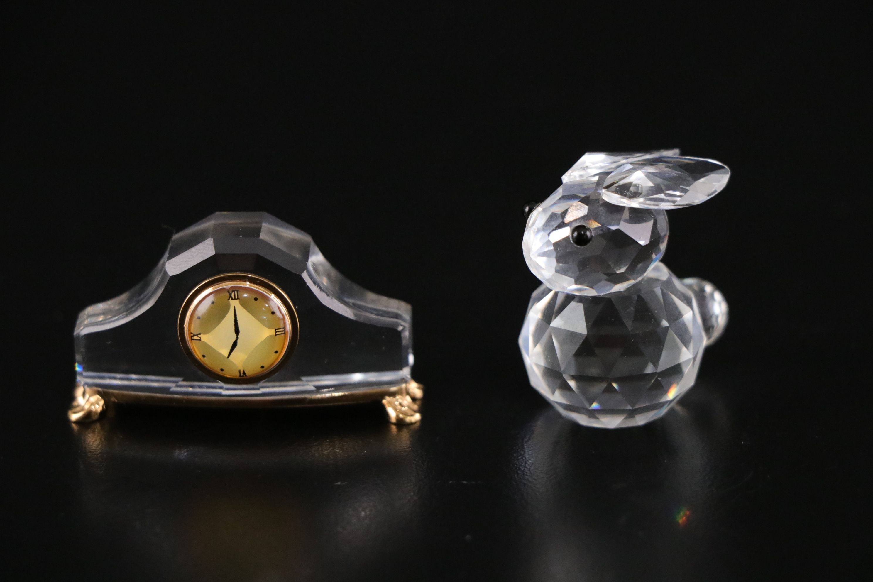 Swarovski Crystal Swan, Duck and Rabbit Figurines with Stand