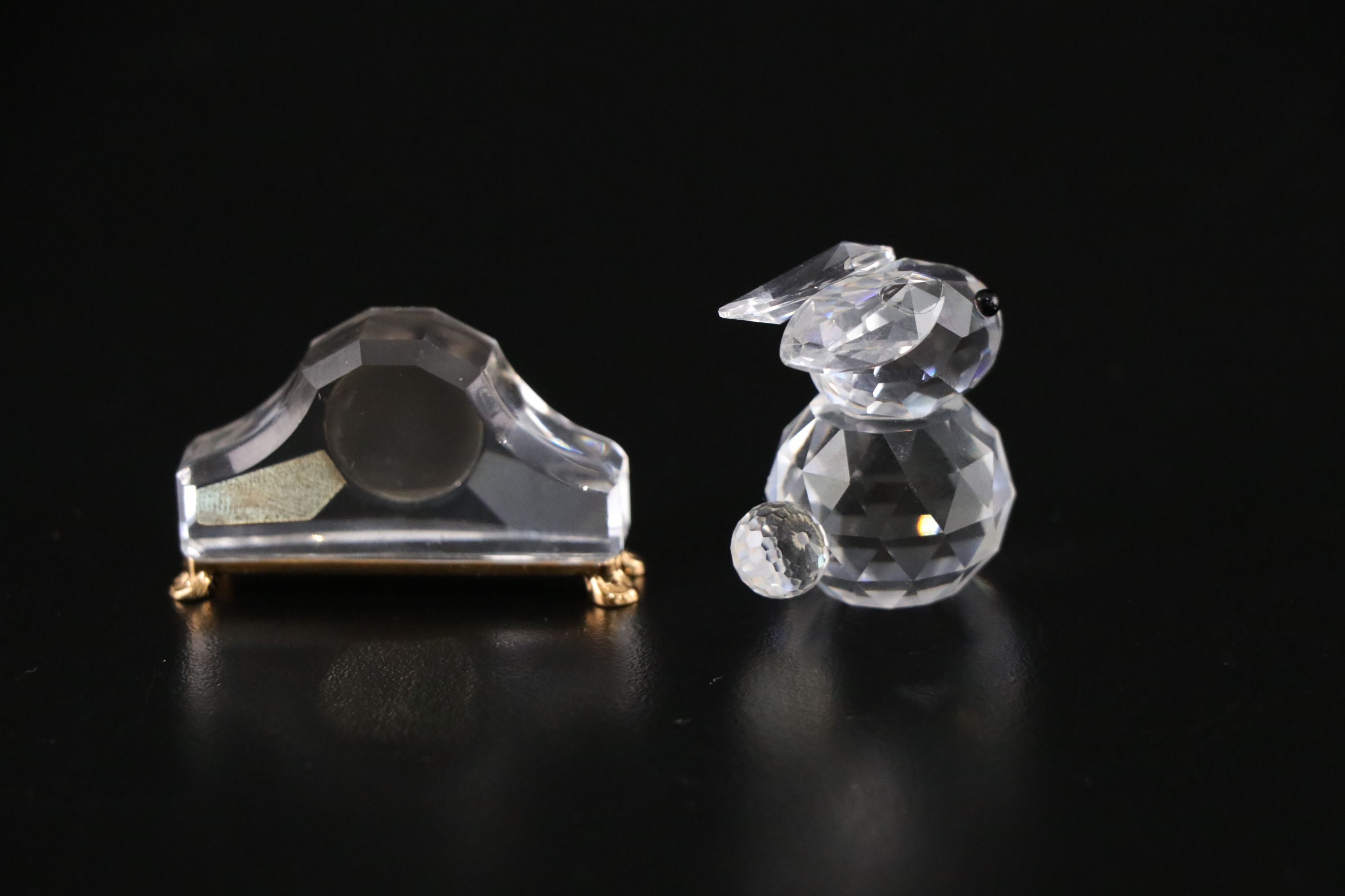 Swarovski Crystal Swan, Duck and Rabbit Figurines with Stand