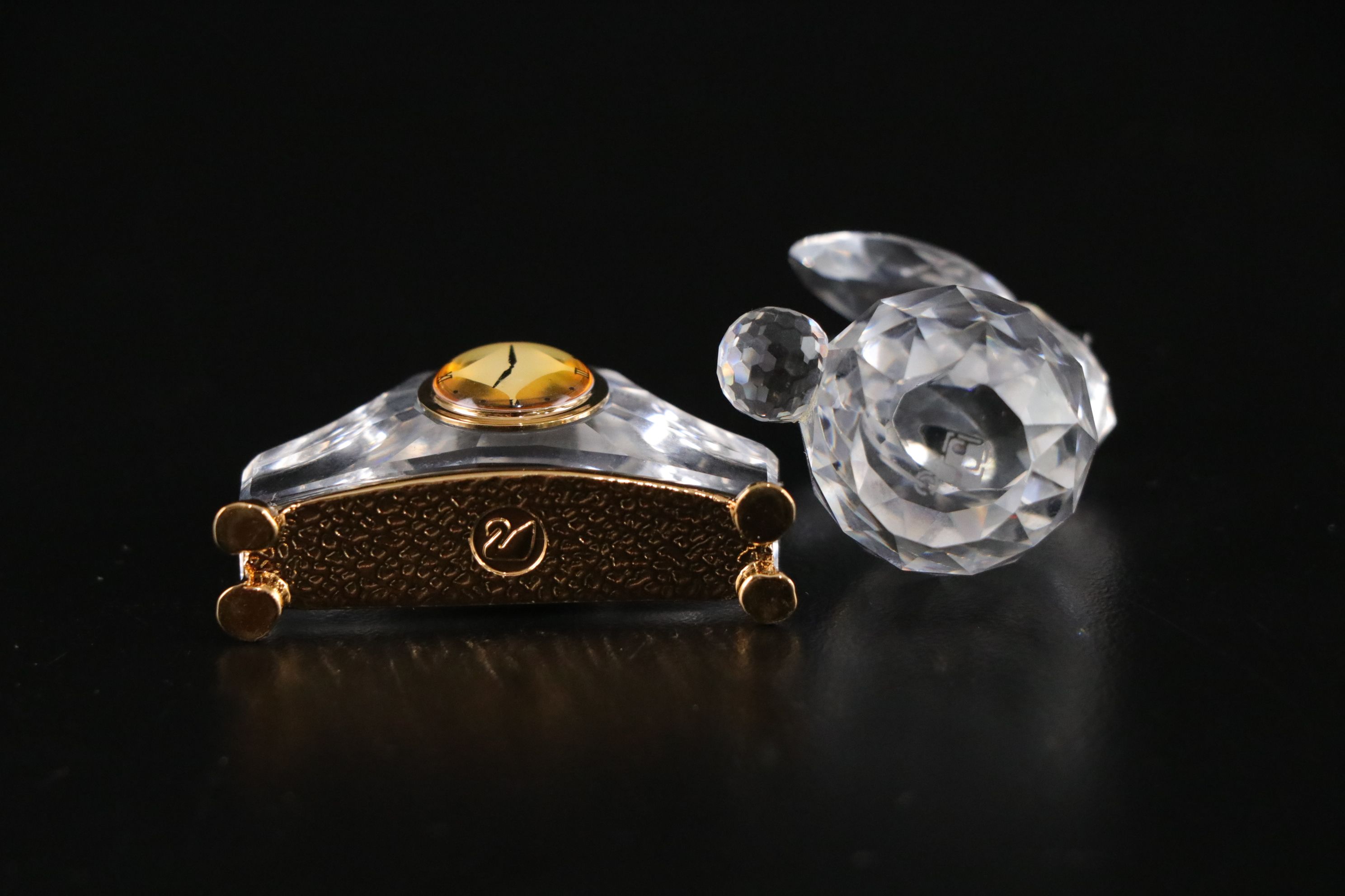 Swarovski Crystal Swan, Duck and Rabbit Figurines with Stand