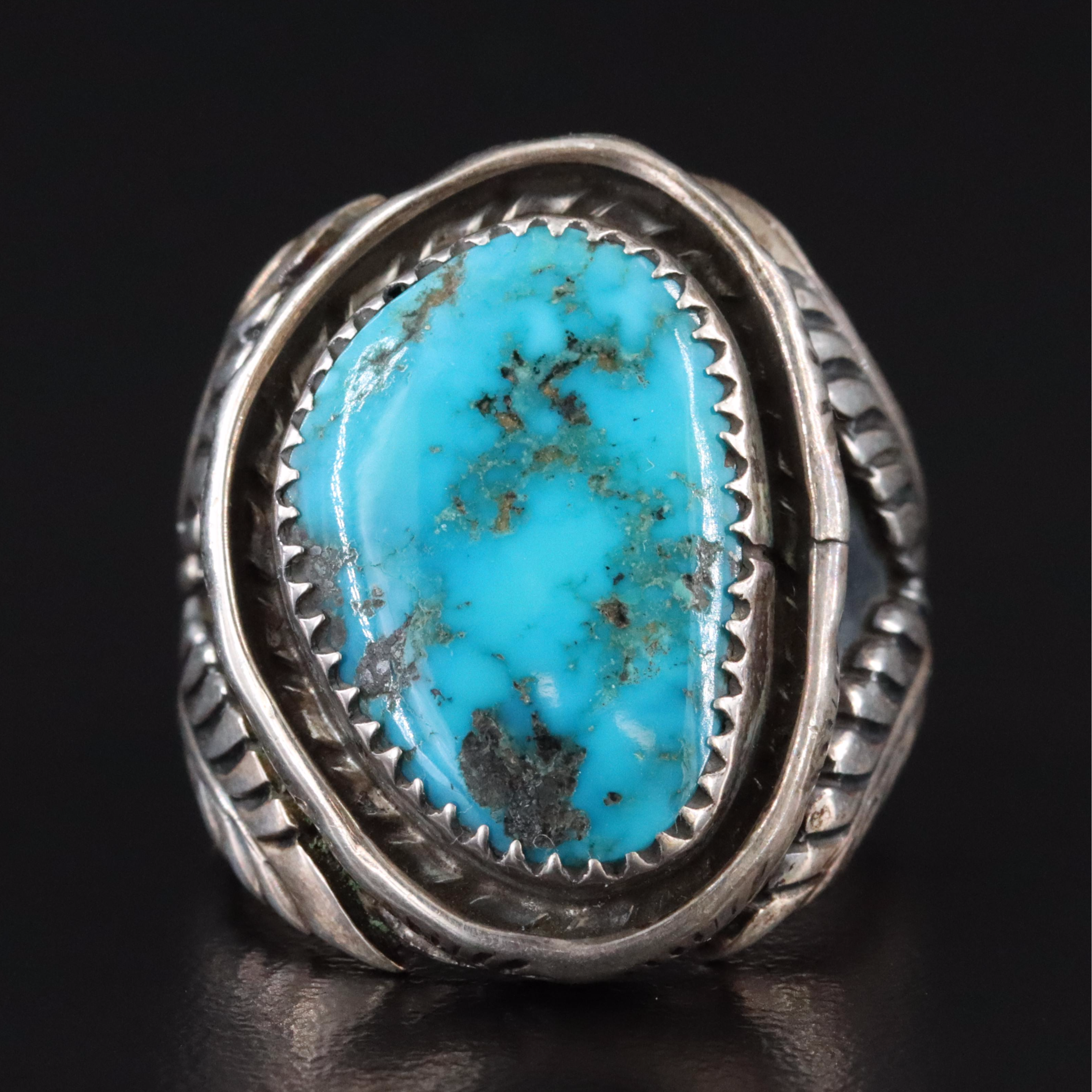 Tim Kee Whitman Navajo Diné Sterling Turquoise Ring