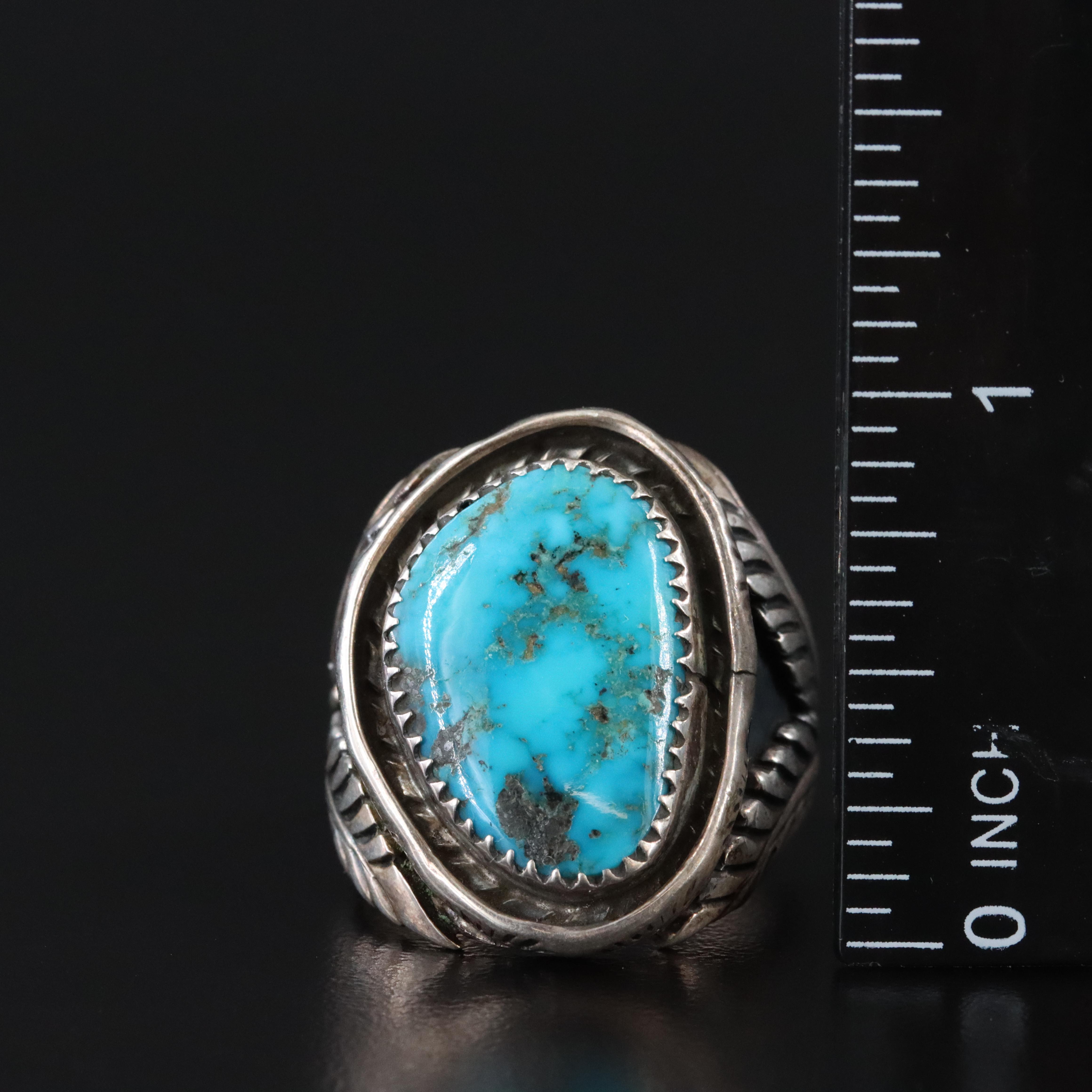 Tim Kee Whitman Navajo Diné Sterling Turquoise Ring
