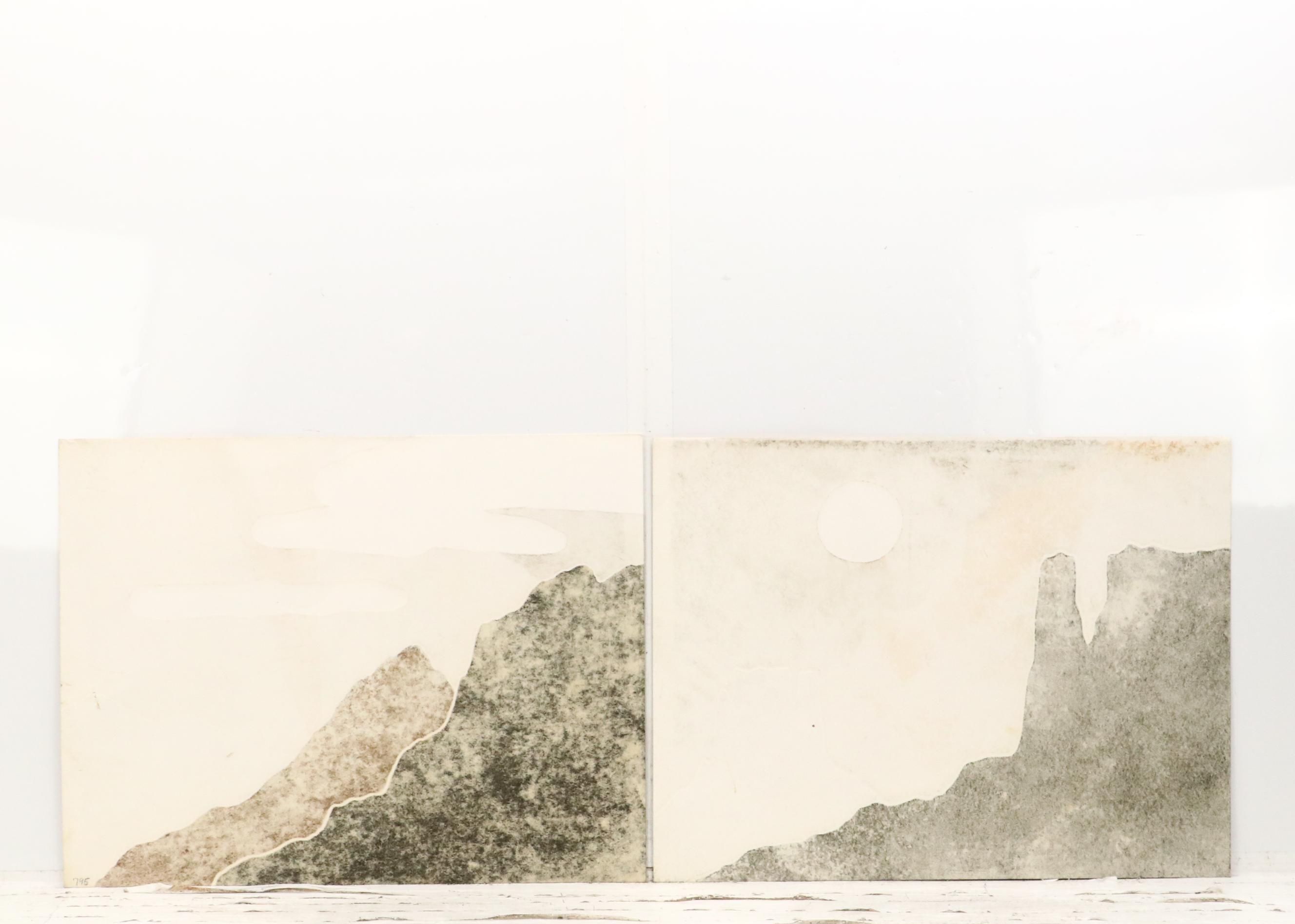 Peter Keefer Collagraphs of Southwestern Landscapes "Taos XL" and "Taos XVII"