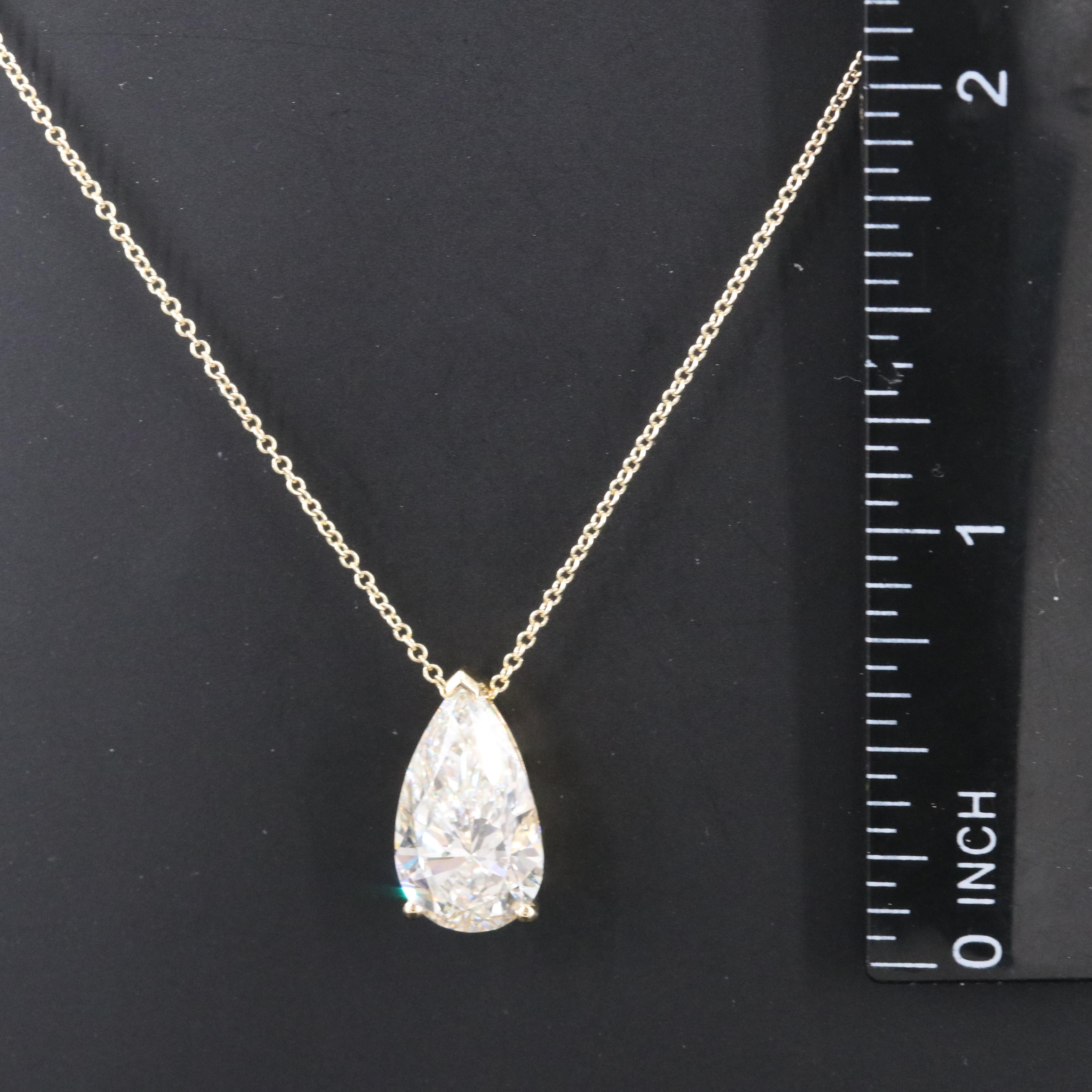 14K 4.19 CT Lab Grown Diamond Pendant Necklace with IGI Report