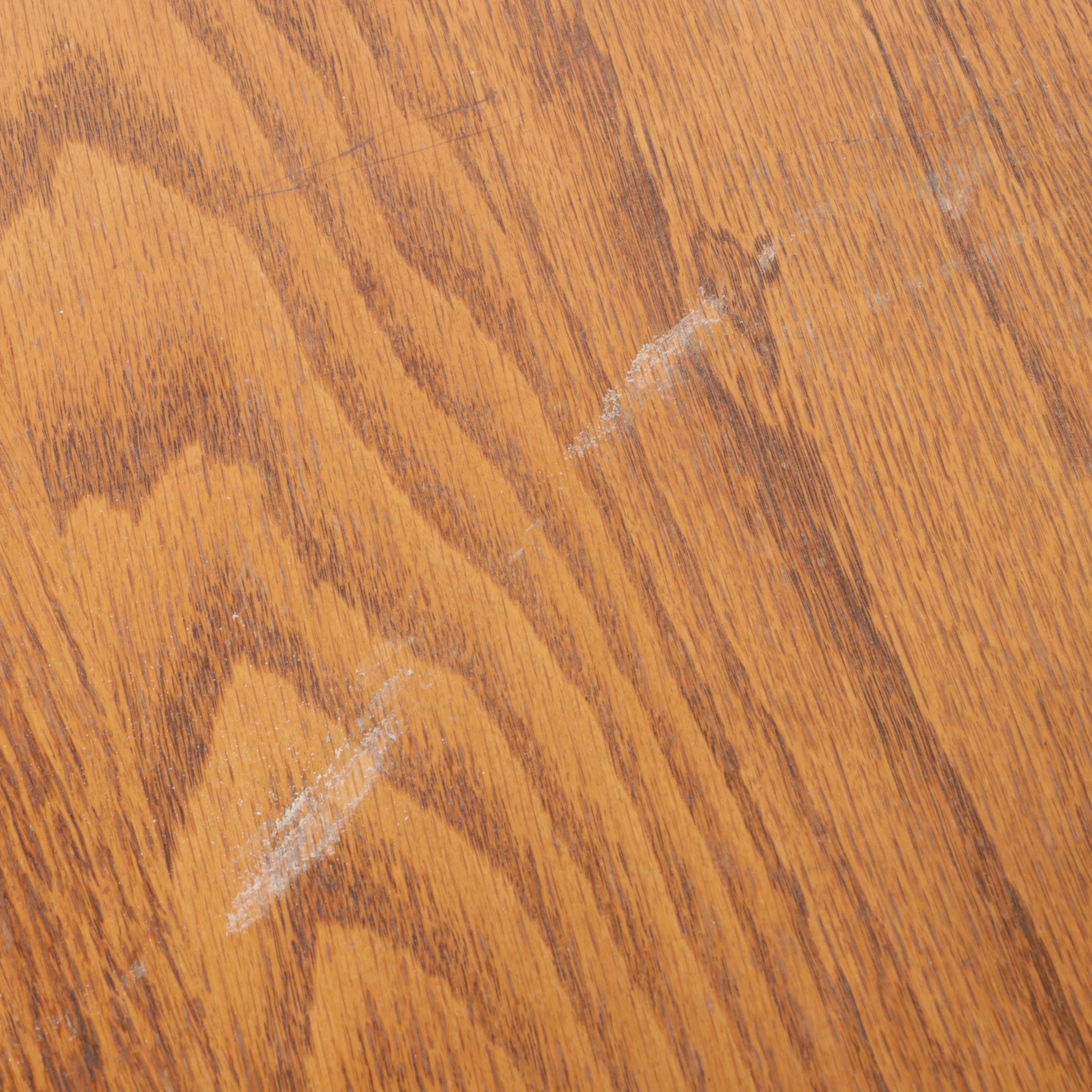 Traditional Style Oak Pedestal Coffee Table