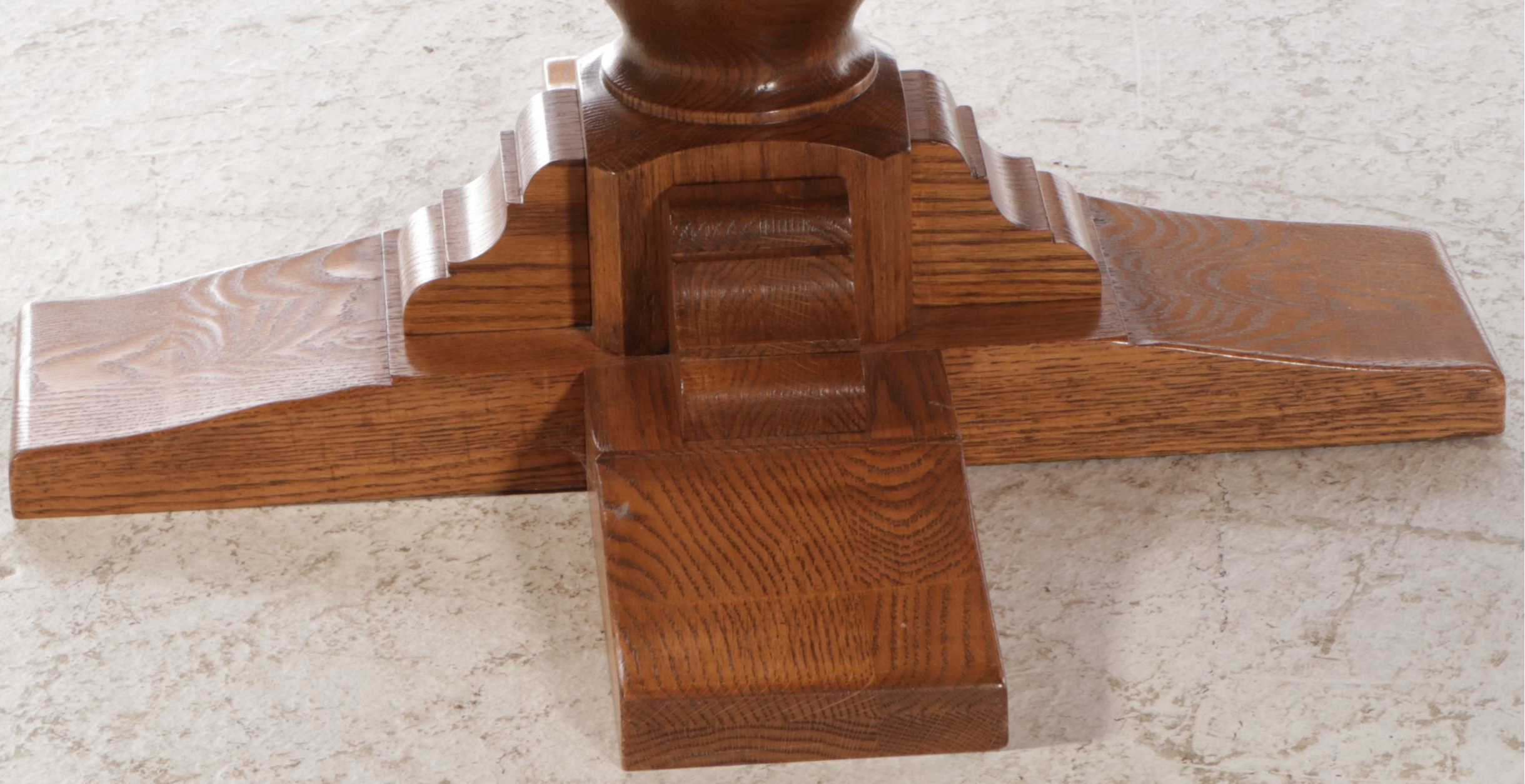 Traditional Style Oak Pedestal Coffee Table