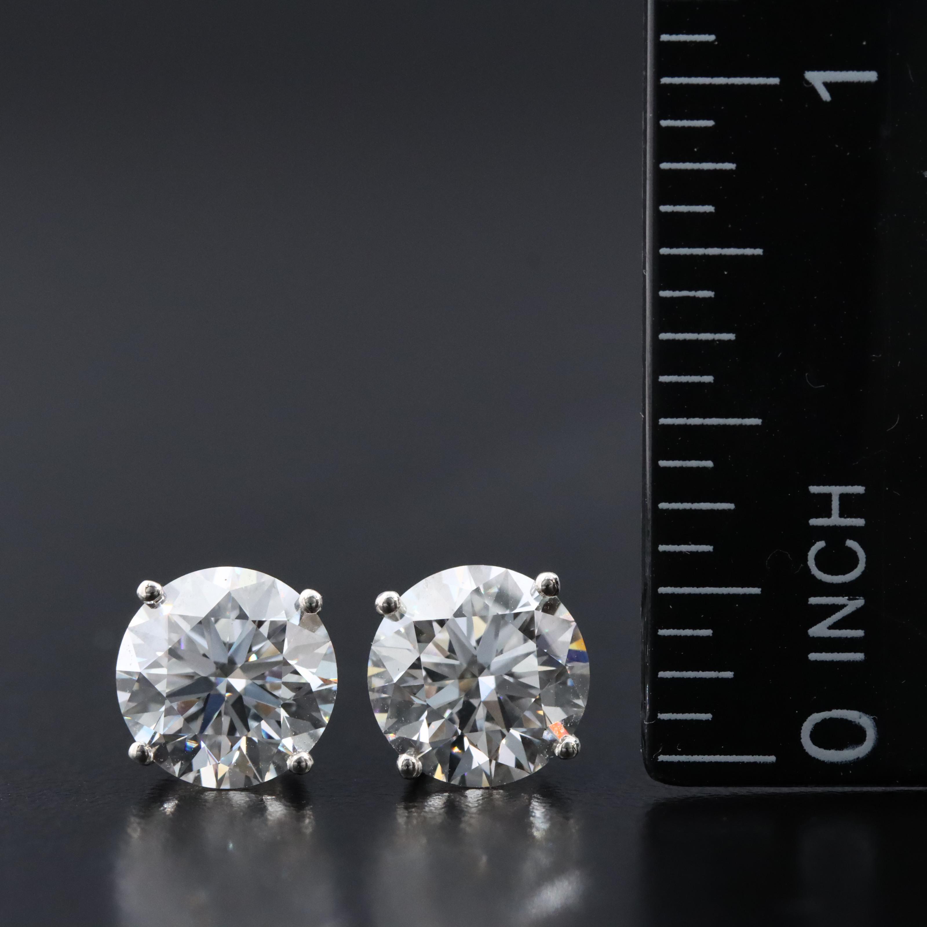 Platinum 4.51 CTW lab Grown Diamond Stud Earrings with IGI Reports