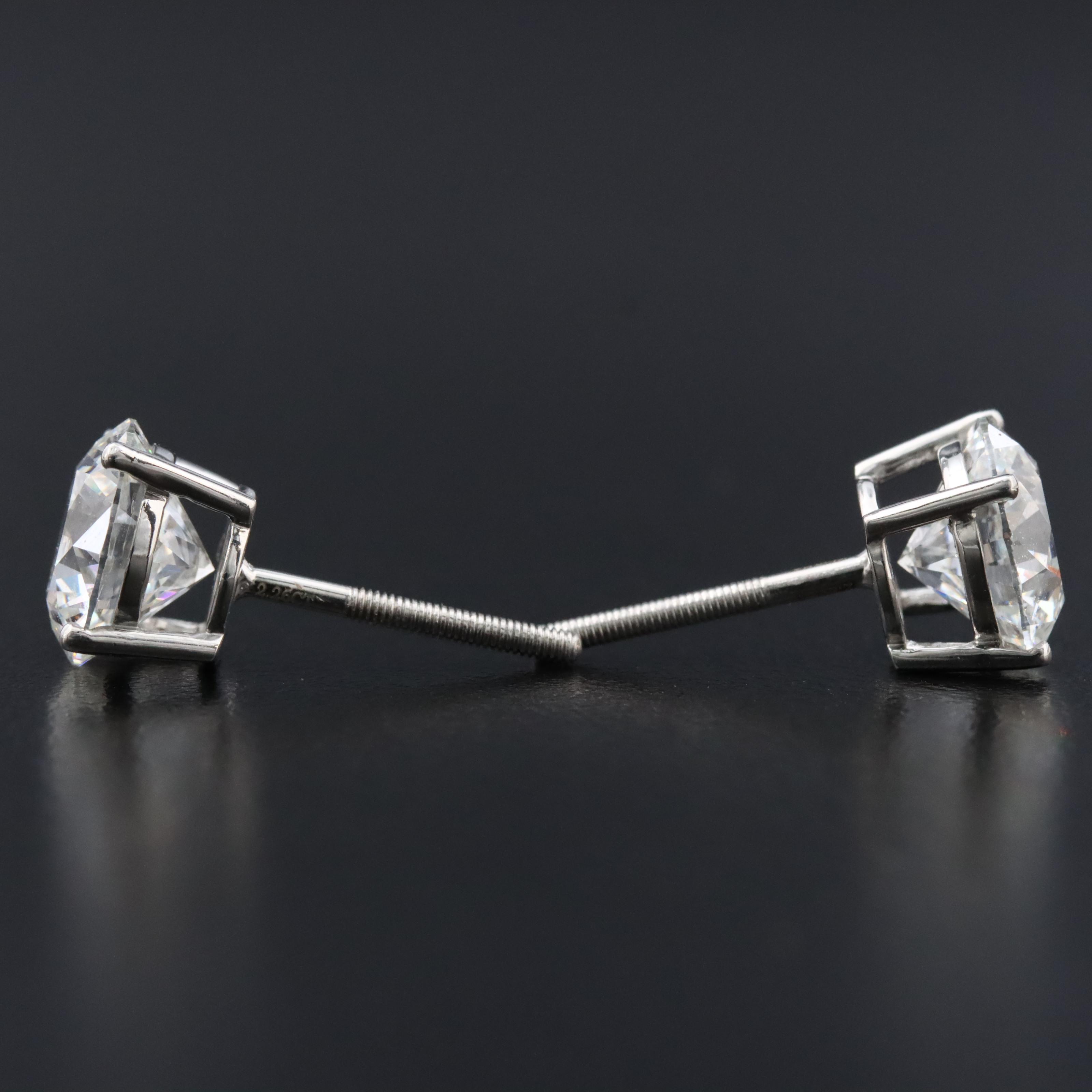 Platinum 4.51 CTW lab Grown Diamond Stud Earrings with IGI Reports