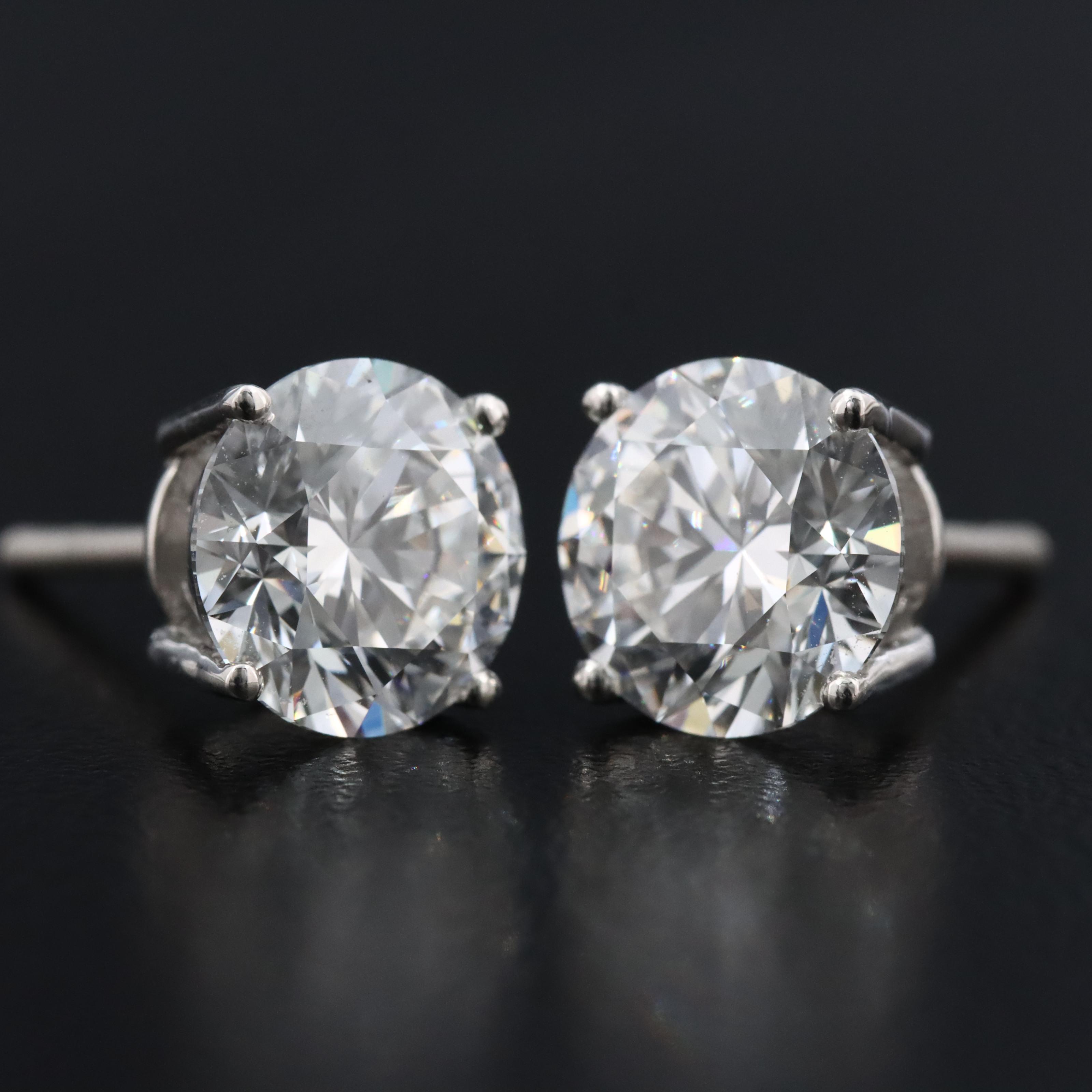 Platinum 4.51 CTW lab Grown Diamond Stud Earrings with IGI Reports
